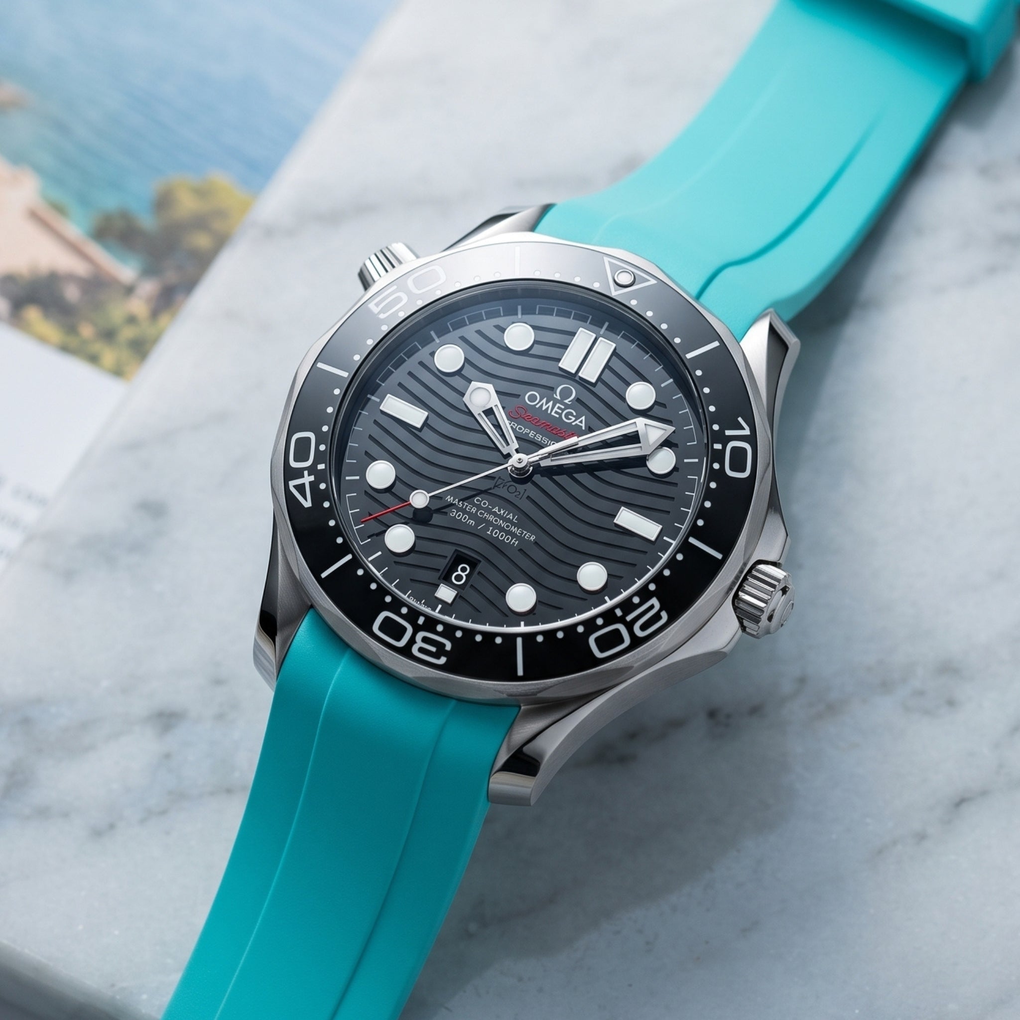 Strap for Omega Seamaster 300 in Turquoise - Helvetus®