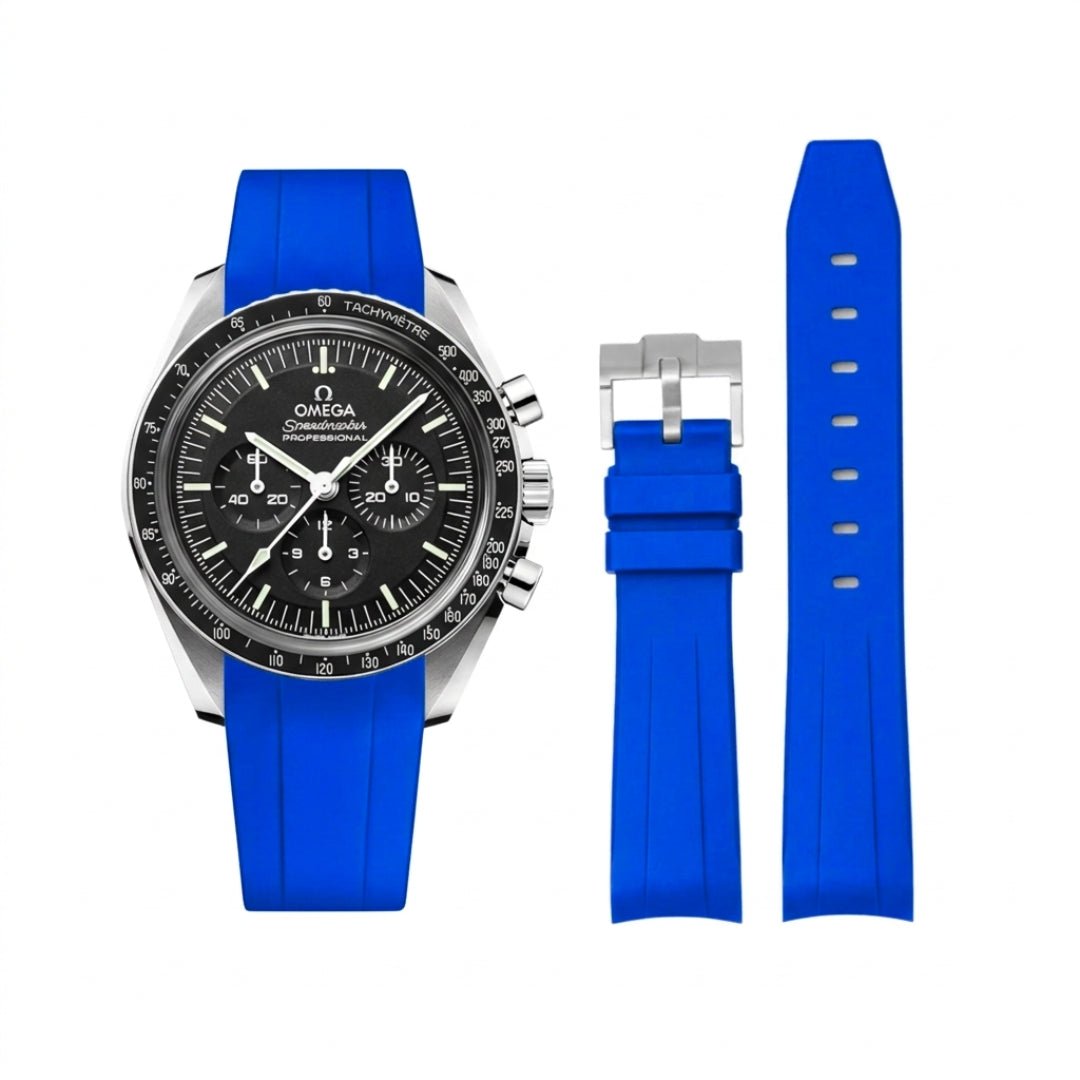 Rubber Strap - For Omega Speedmaster - Blue - Helvetus