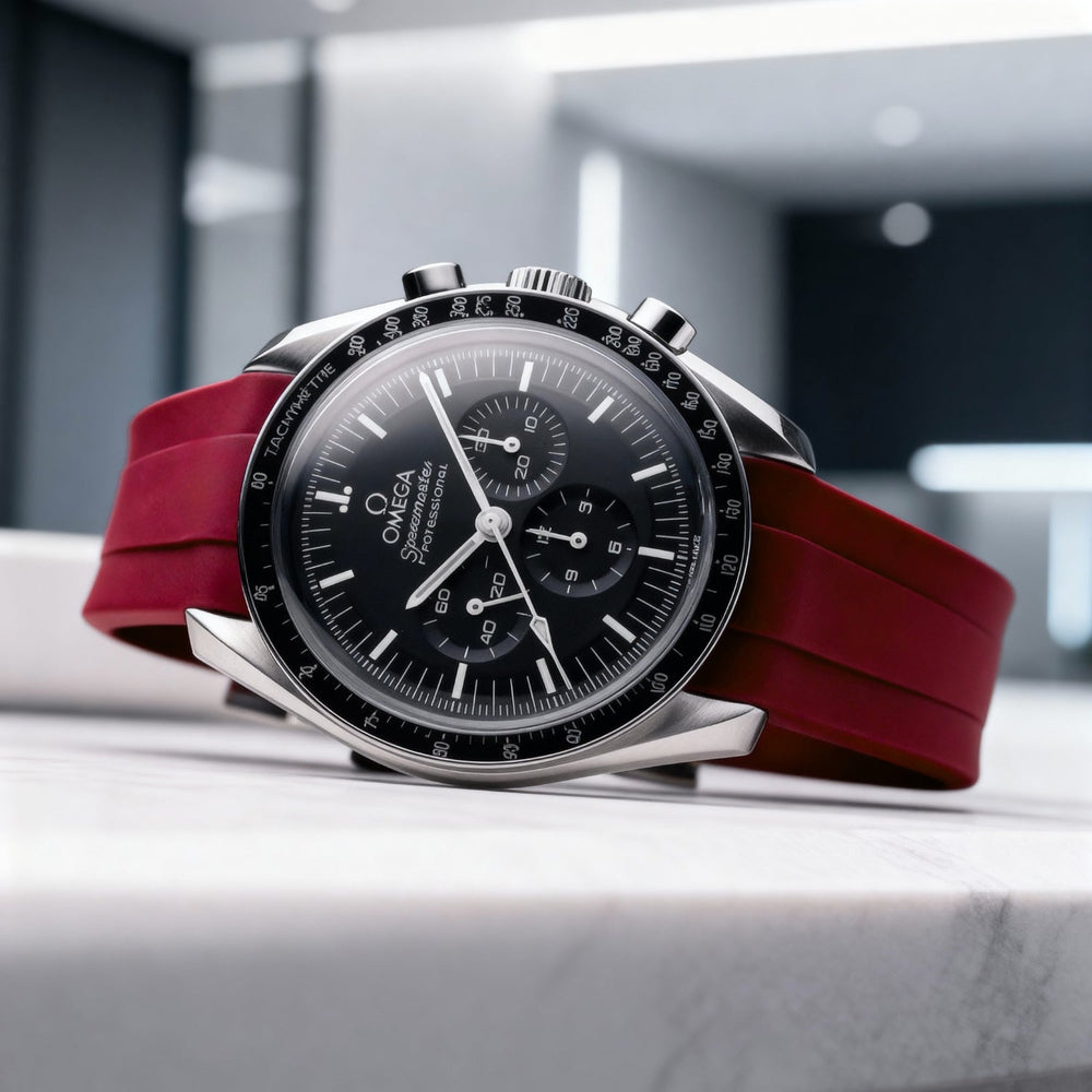 Omega Speedmaster Strap in Bordeaux - Helvetus® Switzerland