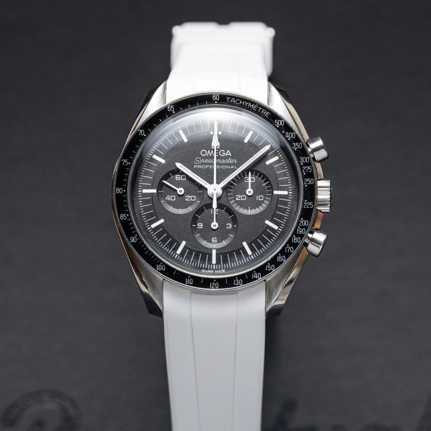 Rubber Strap - For Omega Speedmaster - White - Helvetus