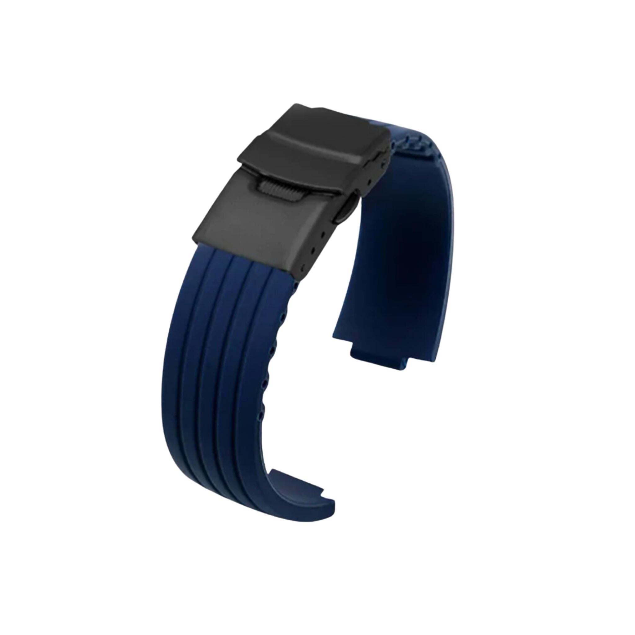 Rubber Strap - For Oris Aquis - Blue Lined - Helvetus