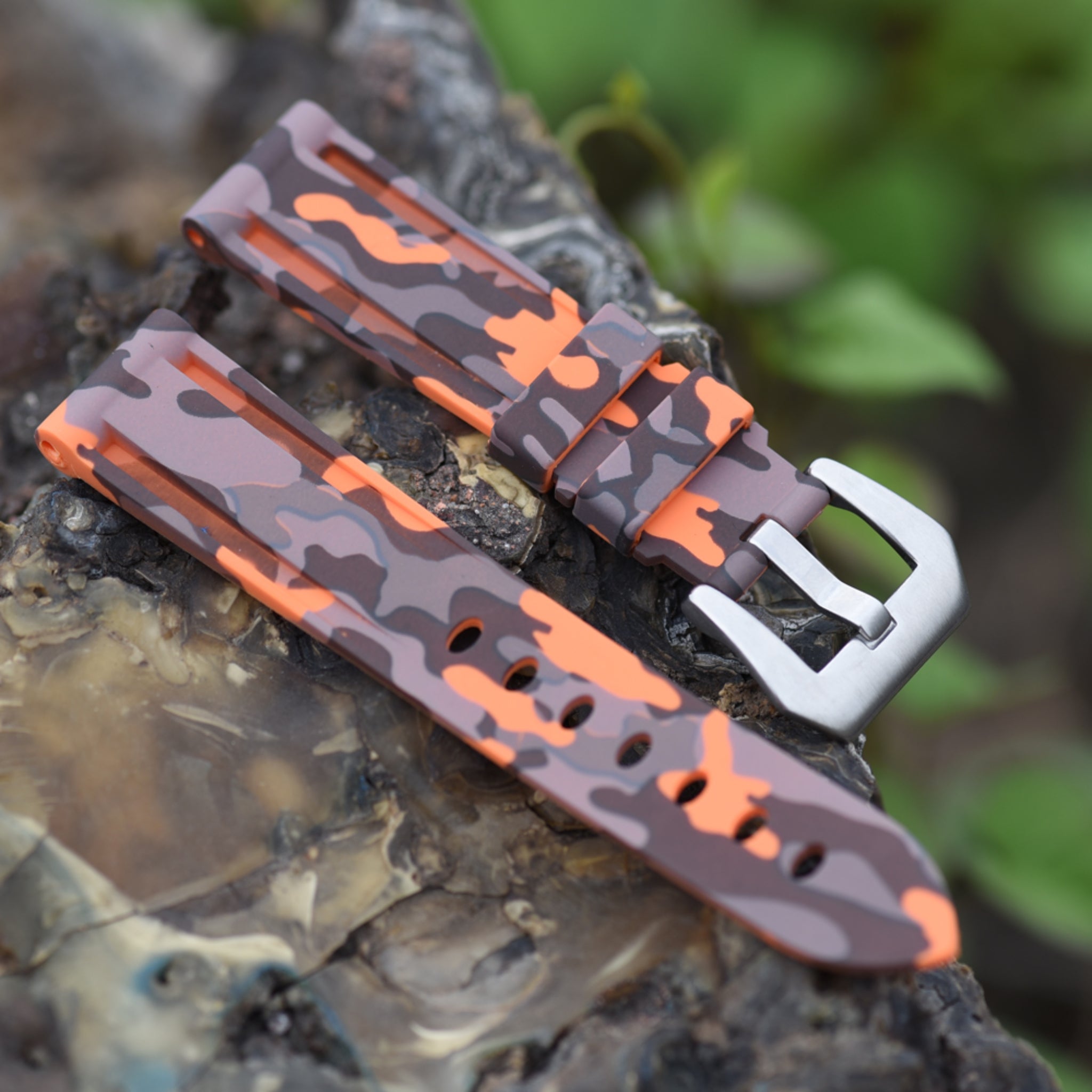 Rubber Strap - For Panerai - Camo Orange - Helvetus