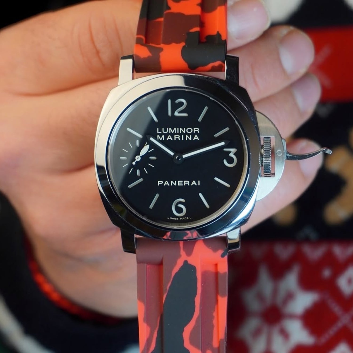 Rubber Strap - For Panerai - Red Camo - Helvetus
