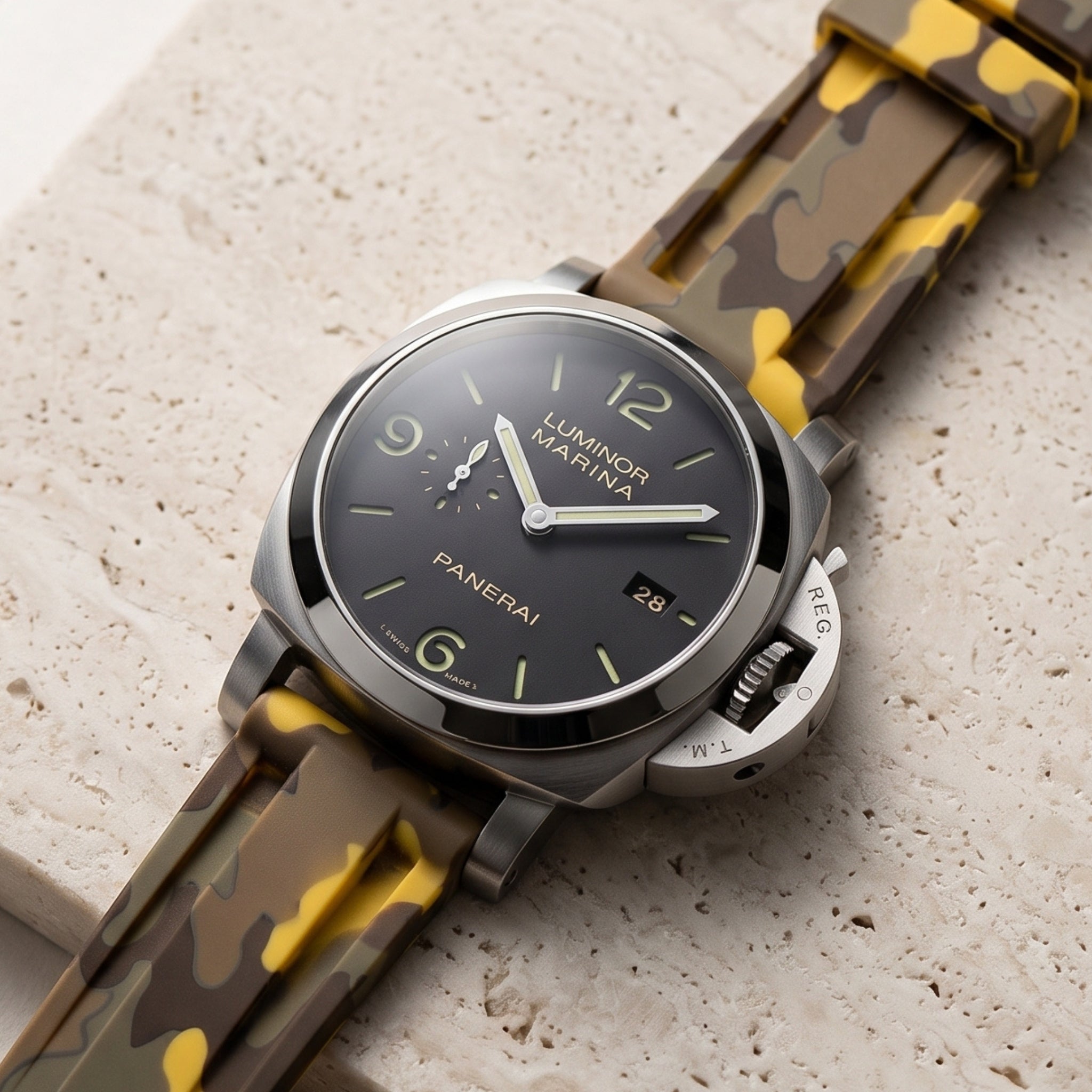 Panerai Rubber Strap in Yellow Camo - Helvetus®