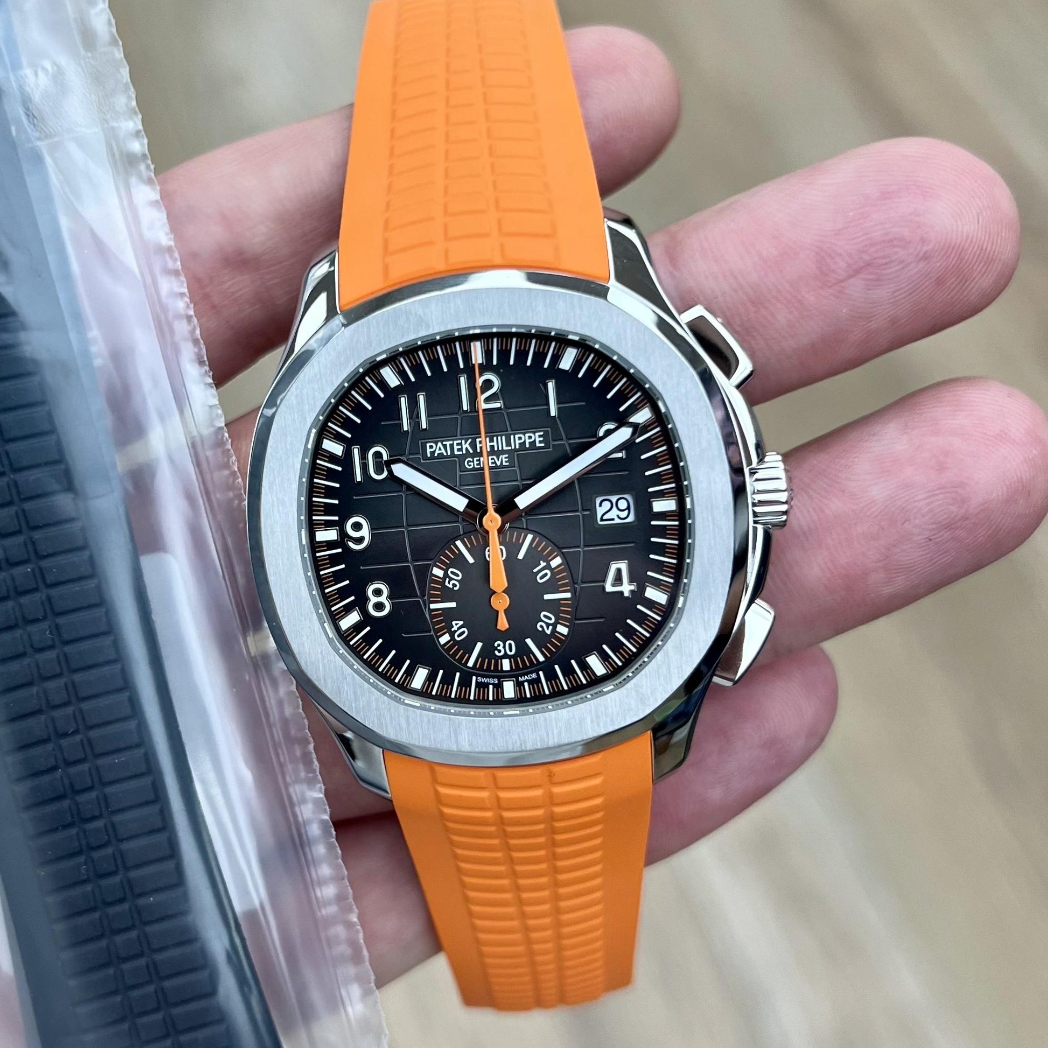 Rubber Strap - For Patek Philippe Aquanaut - Orange - Helvetus