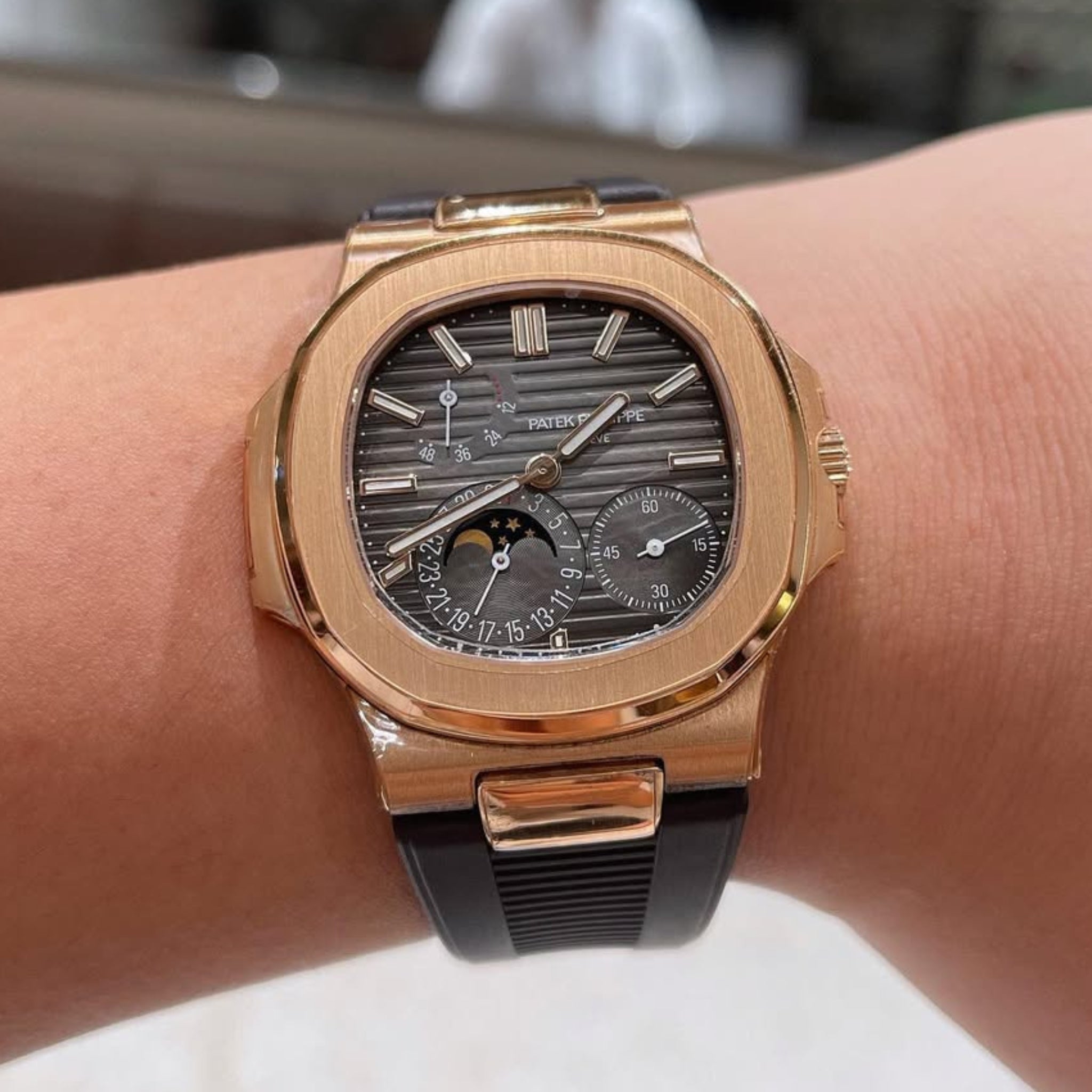 Rubber Strap - For Patek Philippe Nautilus - Black - Helvetus