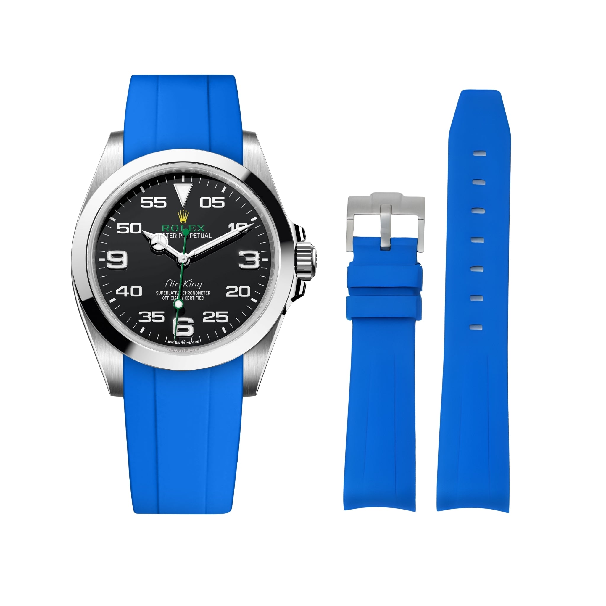 Rubber Strap - For Rolex Air - King - Blue - Helvetus