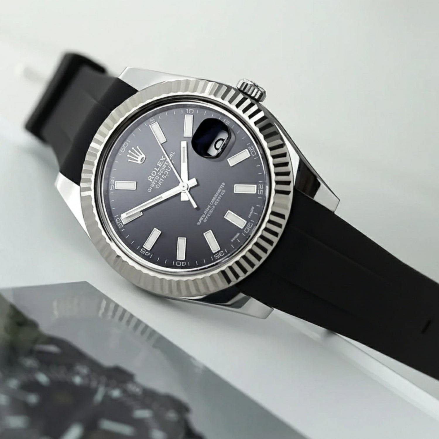 Rolex Datejust 36mm Rubber Strap in Black - Helvetus® Straps