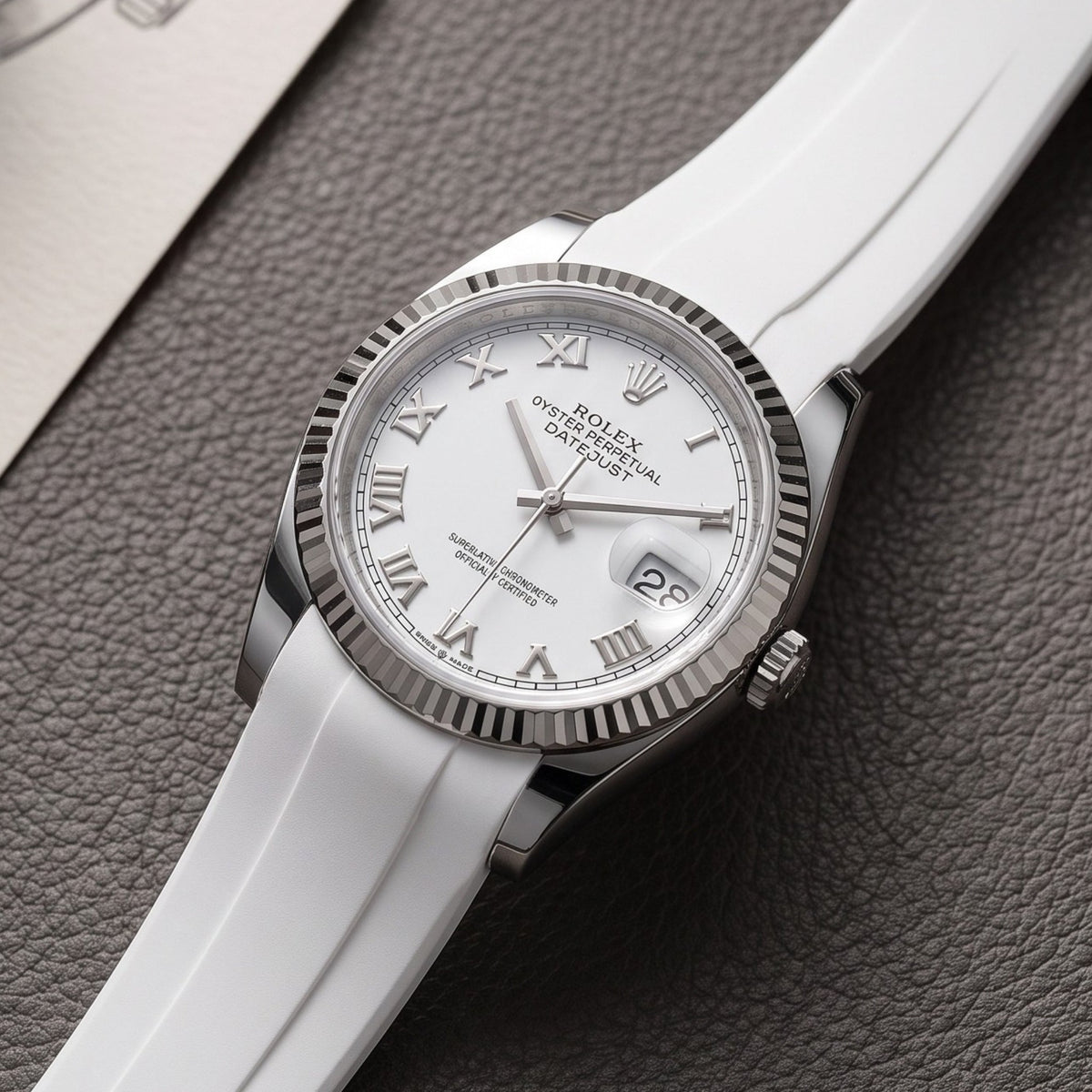 Rubber Strap - For Rolex Datejust 36 - White - Helvetus
