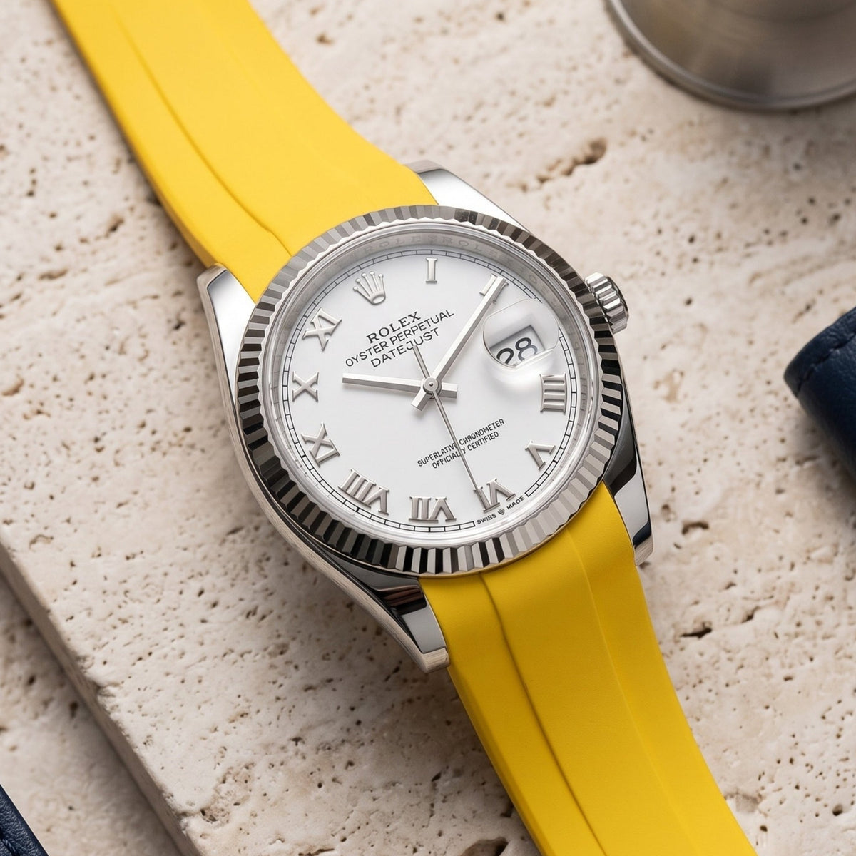 Rubber Strap - For Rolex Datejust 36 - Yellow - Helvetus