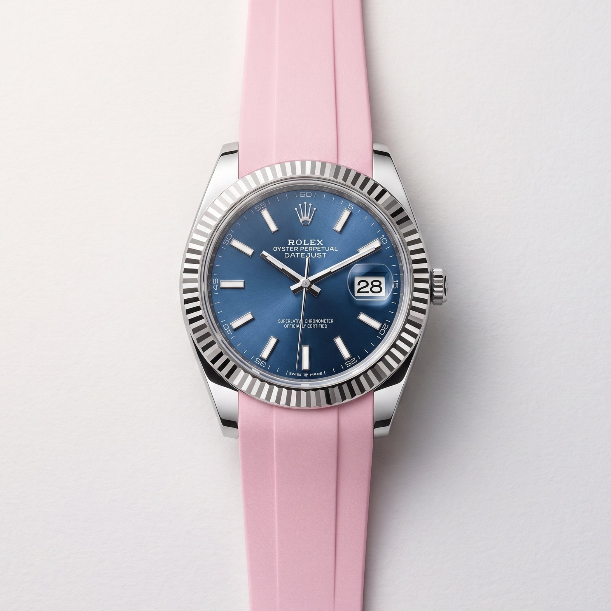 Rubber Strap - For Rolex Datejust 41mm - Pink - Helvetus