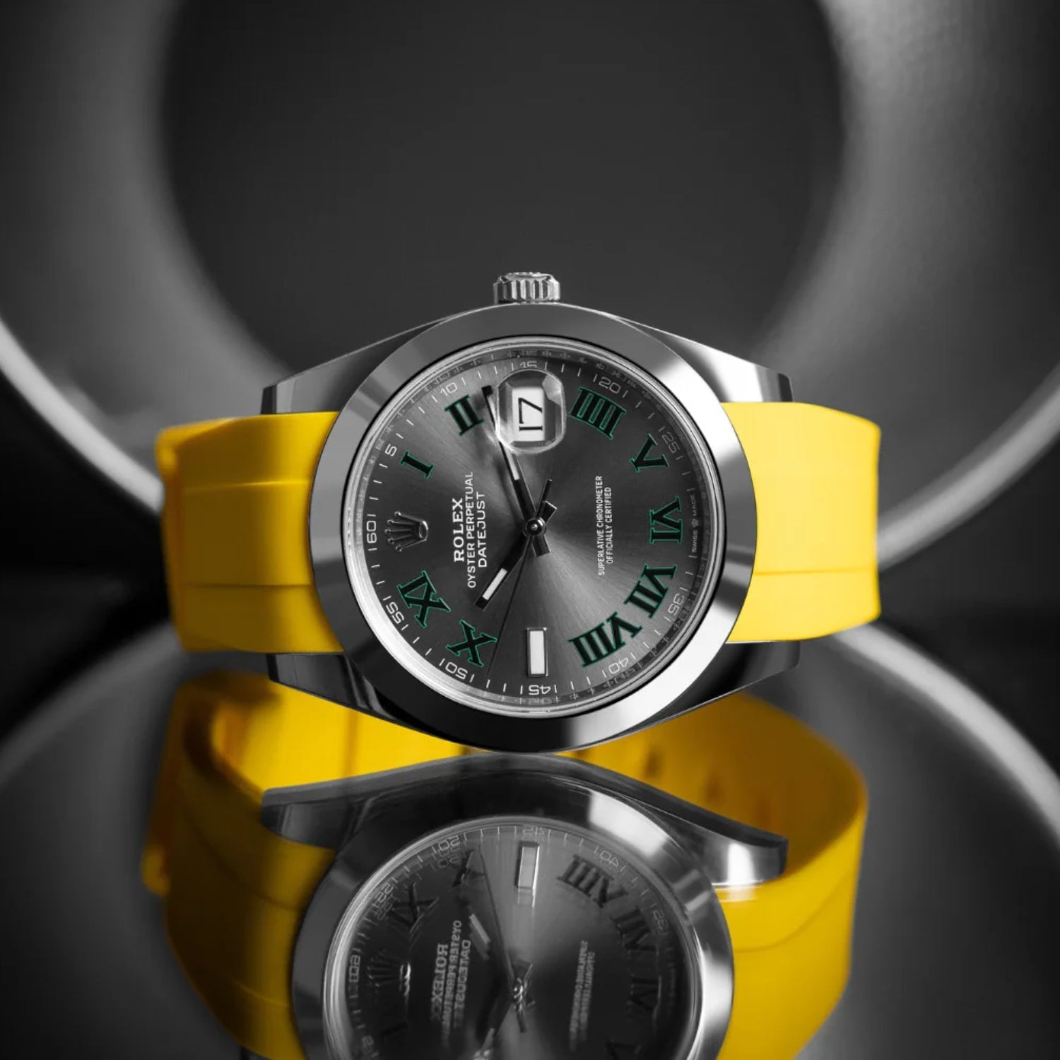 Rubber Strap - For Rolex Datejust 41mm - Yellow - Helvetus