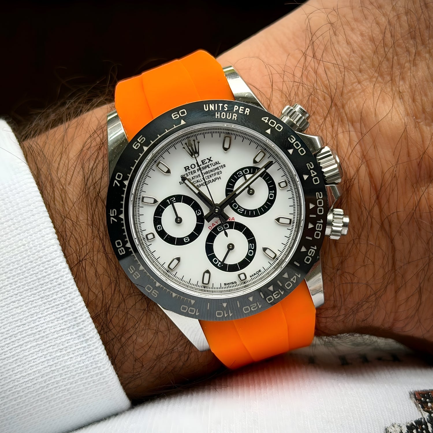Orange Rubber Strap for Rolex Daytona – Bold Look | Helvetus®