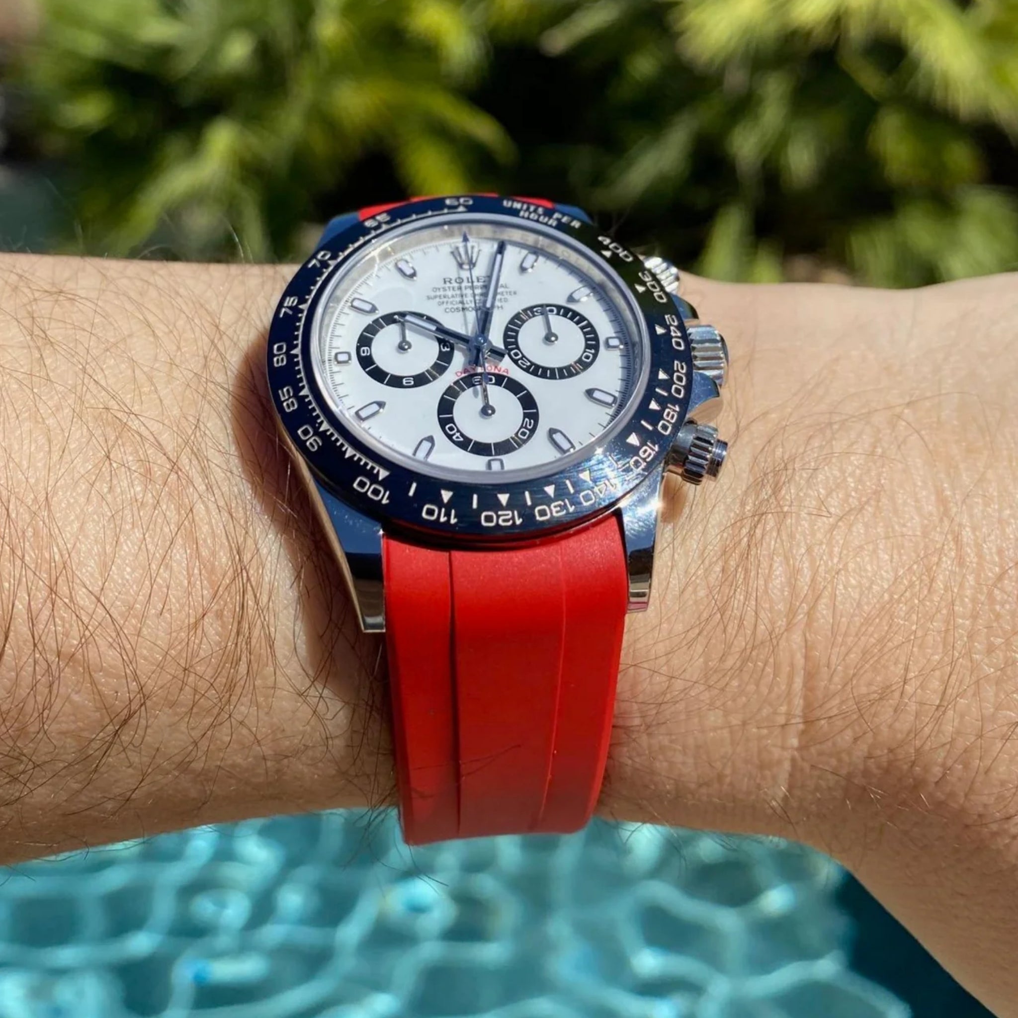 Rubber Strap - For Rolex Daytona - Red - Helvetus