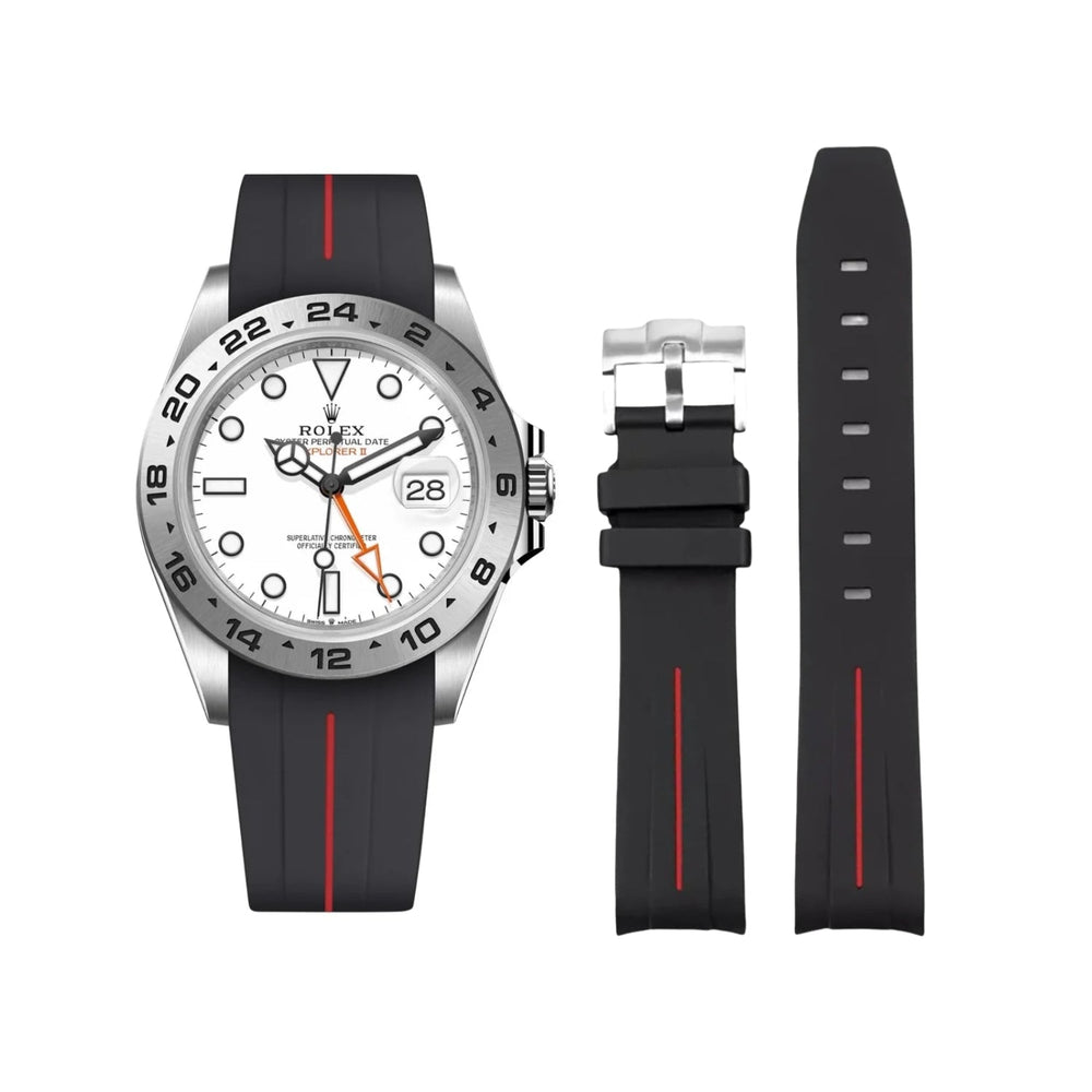 Rolex Explorer II Rubber Strap in Black/Red - Helvetus®