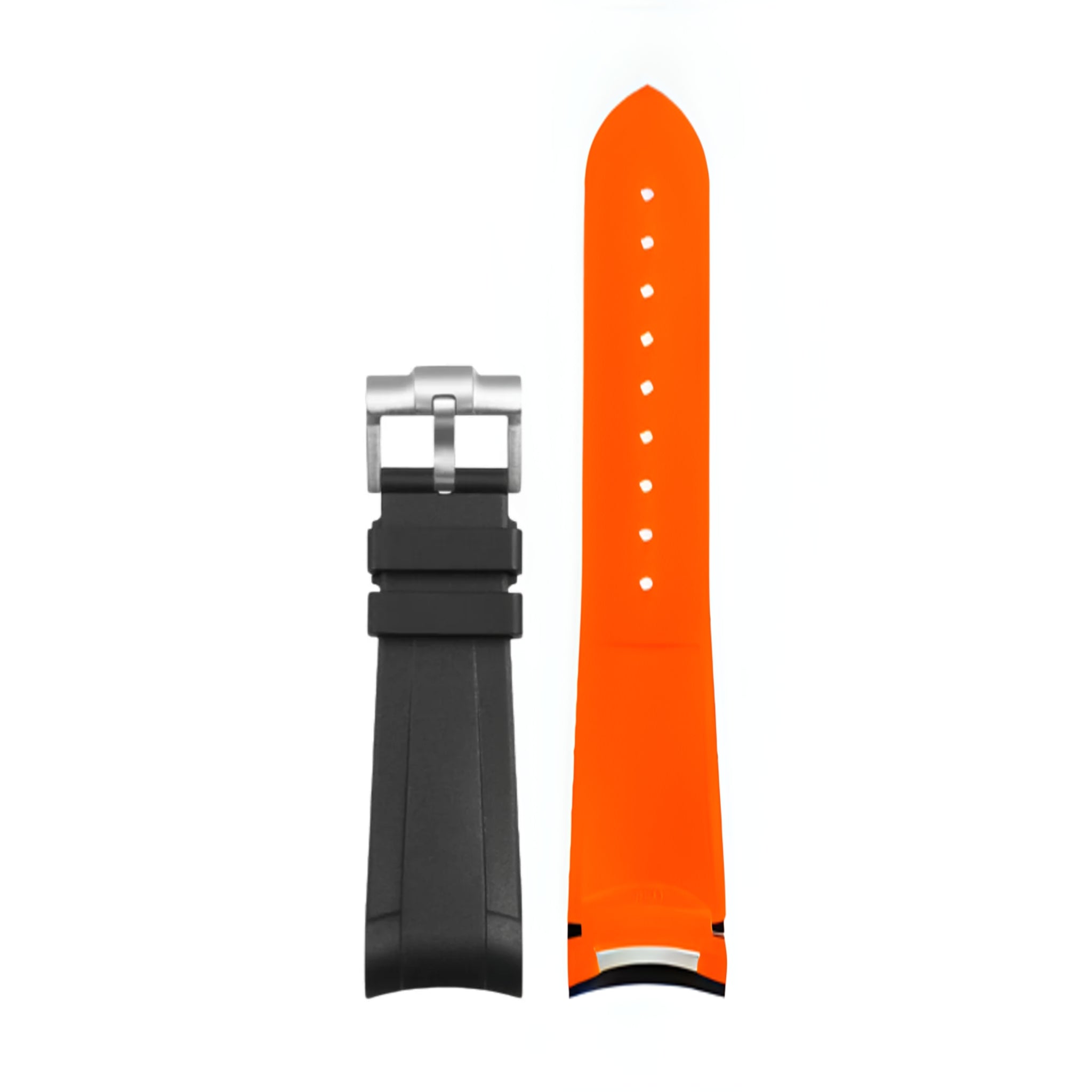 Rubber Strap - For Rolex Explorer II - Black/Orange | BiChroma® - Helvetus