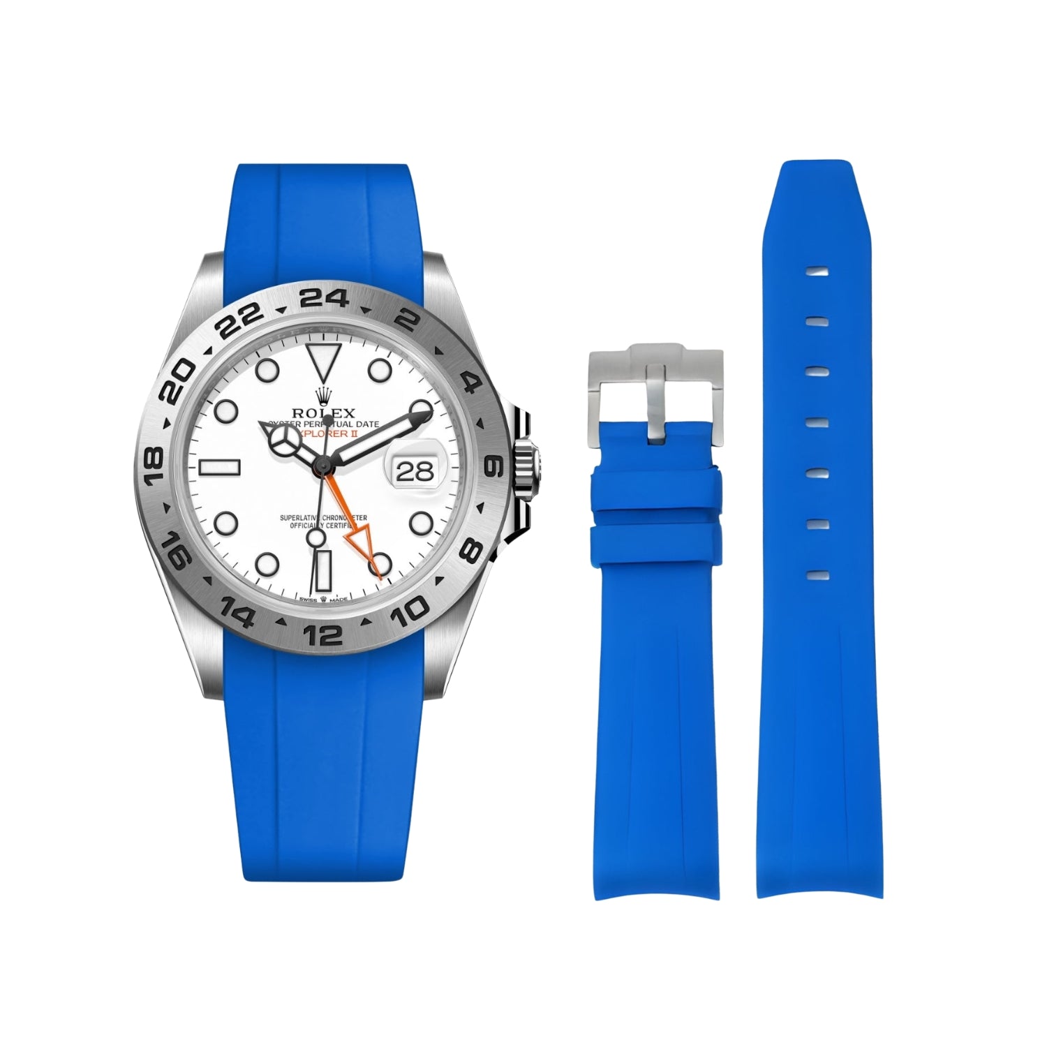Rolex Explorer II Rubber Strap in Blue - Helvetus®