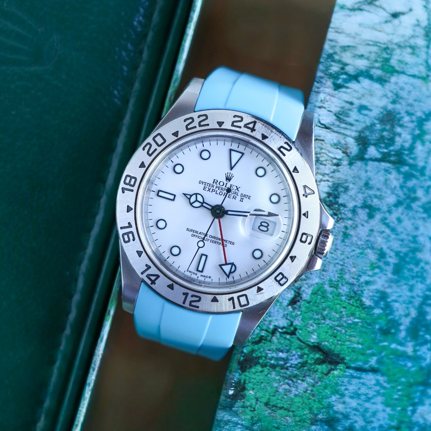 Rolex Explorer II Rubber Strap in Light Blue - Helvetus®
