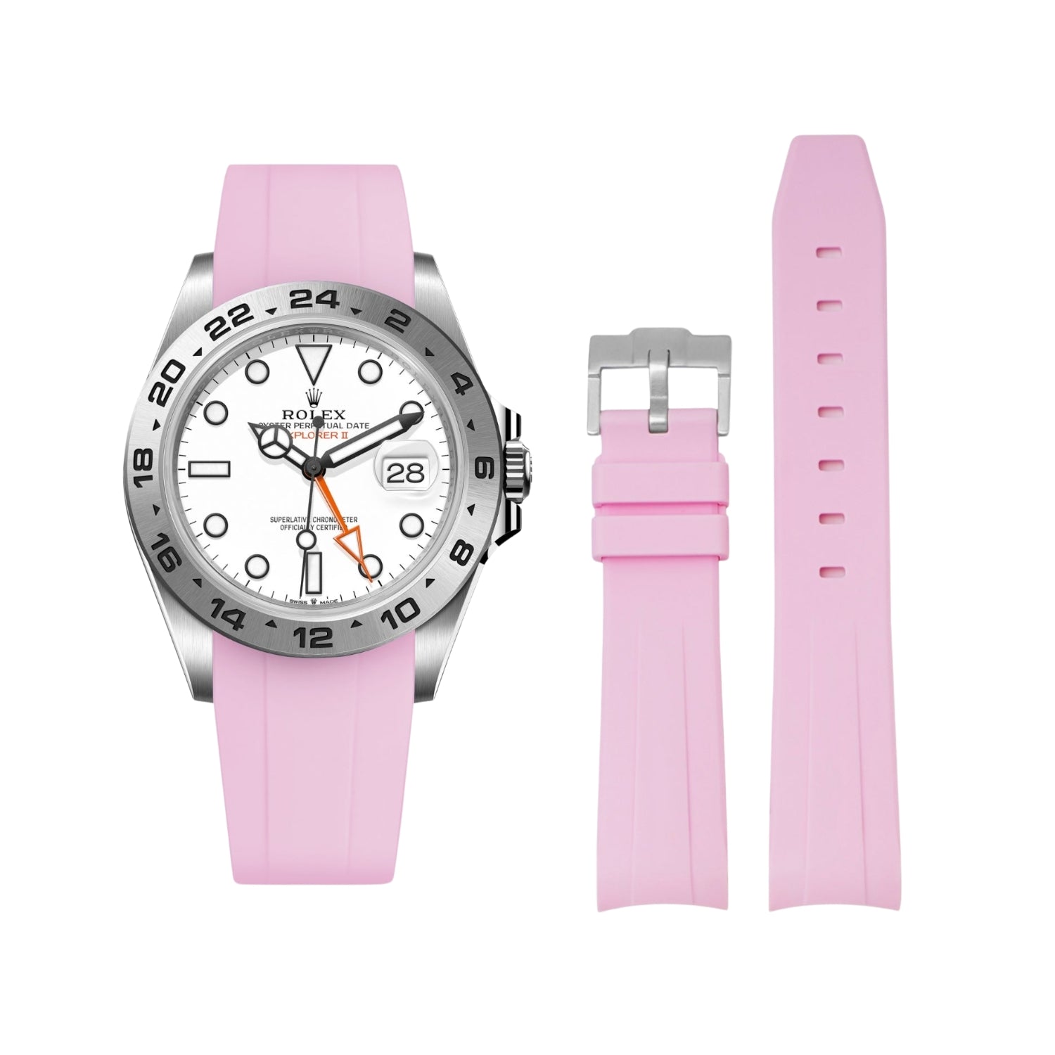 Rolex Explorer II Rubber Strap in Pink - Helvetus®