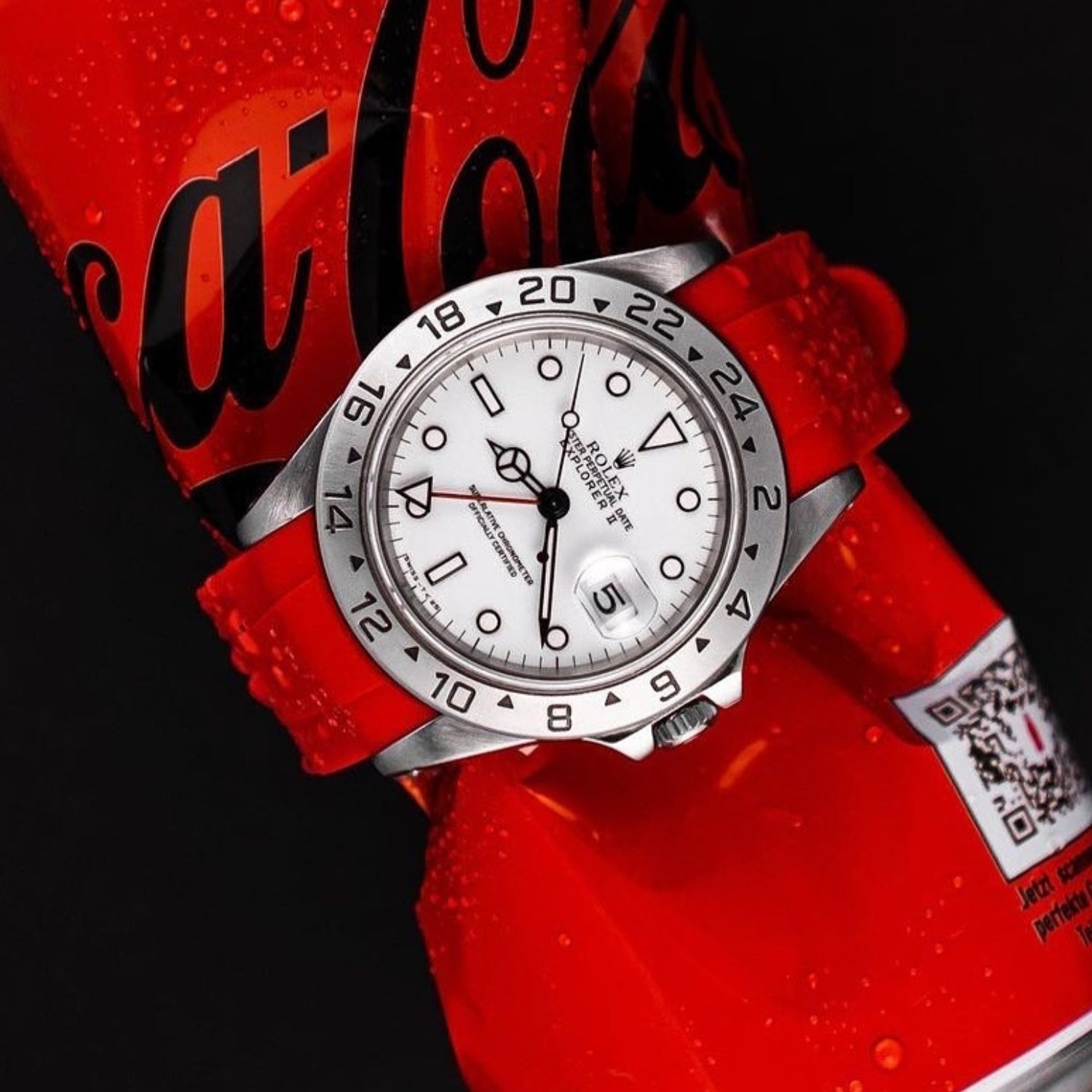 Rubber Strap - For Rolex Explorer II - Red - Helvetus