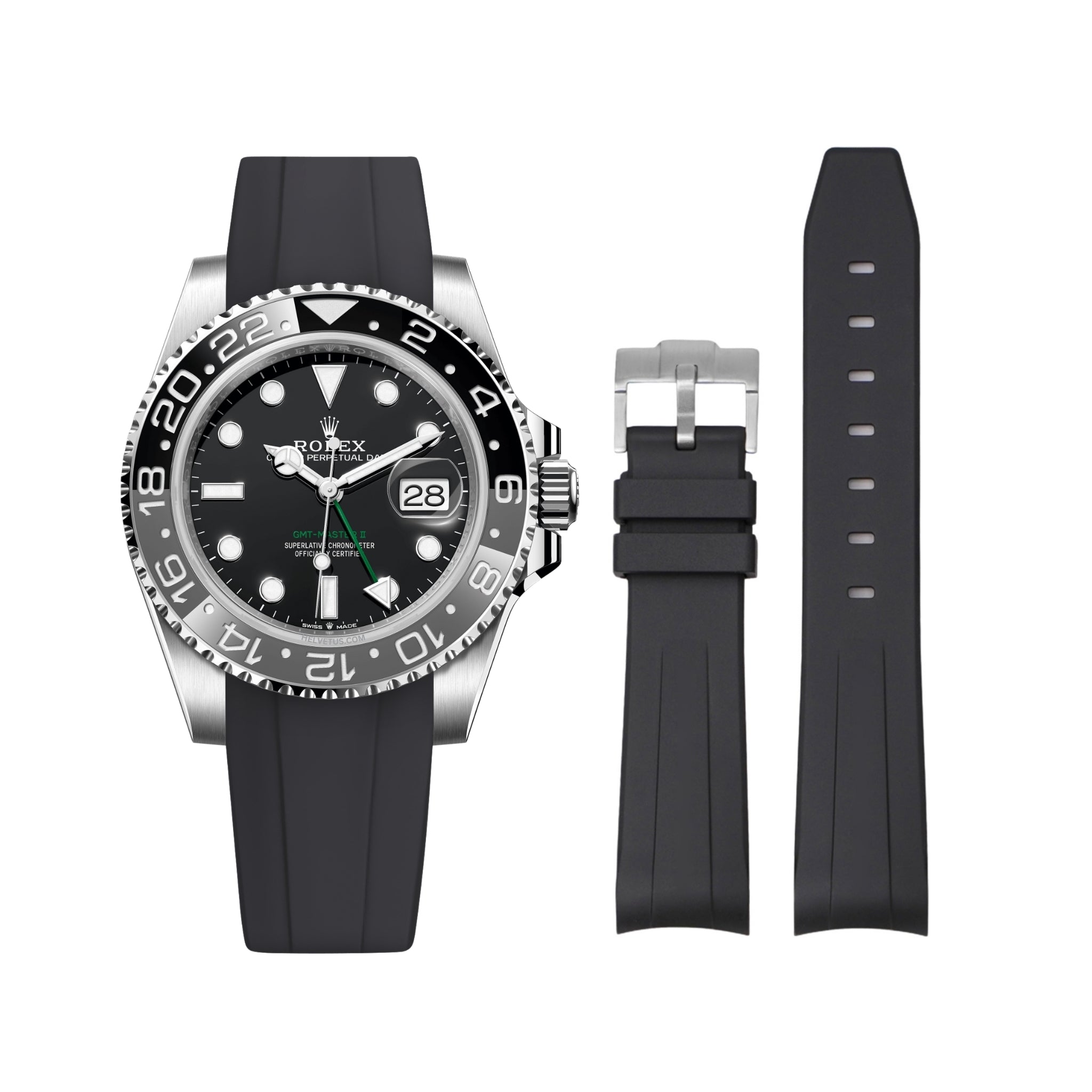 Rubber Strap Size Of Rolex Gmt Master Ii Rolex Rubber B Strap For
