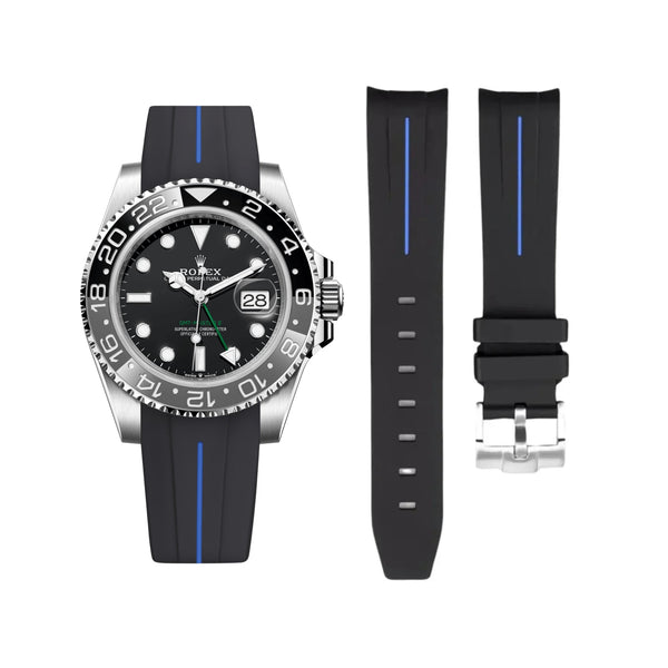 Rolex GMT-Master II Rubber Strap in Black/Blue - Helvetus® Switzerland