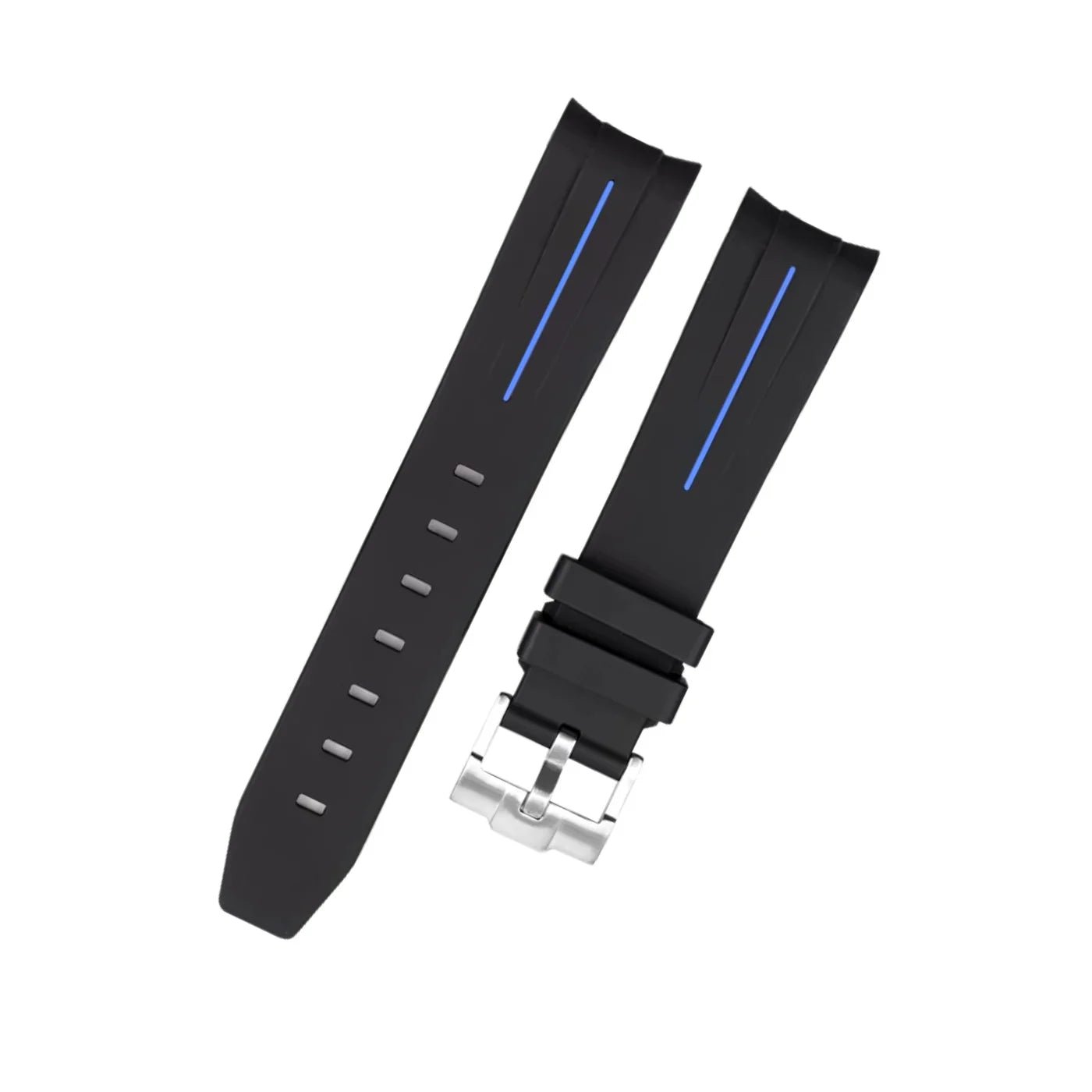 Rubber Strap - For Rolex GMT - Master II - Black w/Blue Line | LuxLine® - Helvetus