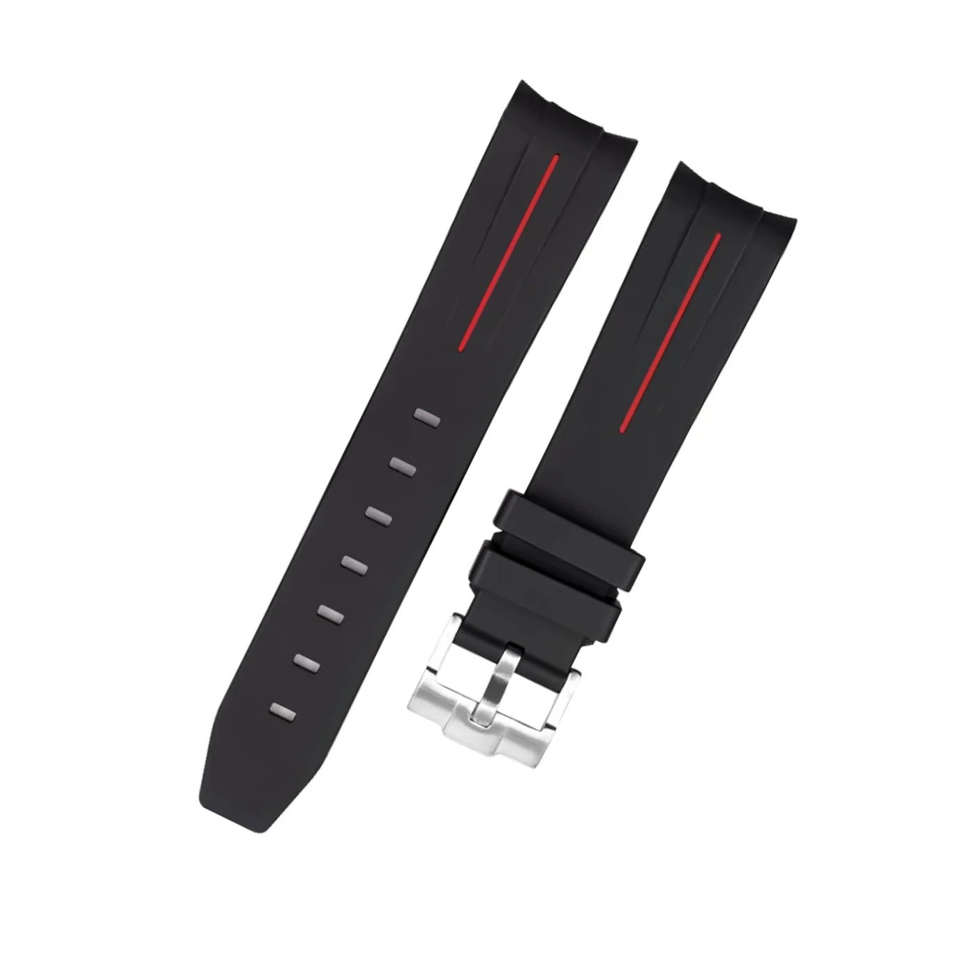 Rubber Strap - For Rolex GMT - Master II - Black w/Red Line | LuxLine® - Helvetus