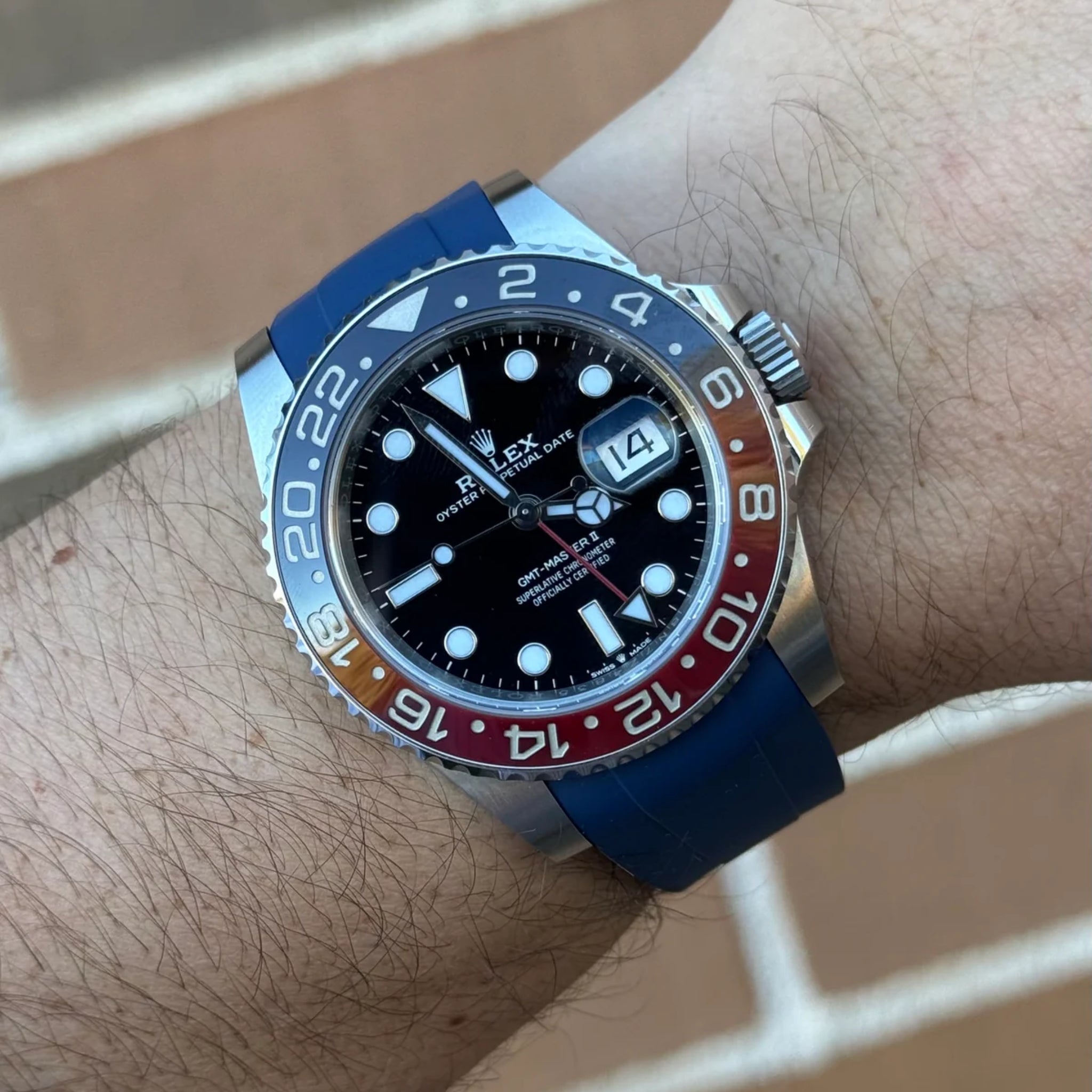 Rubber Strap - For Rolex GMT - Master II - Navy Blue - Helvetus