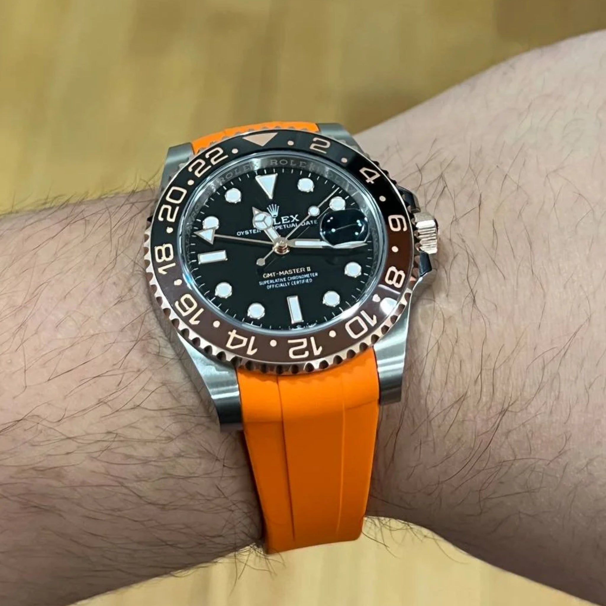 Rubber Strap - For Rolex GMT - Master II - Orange - Helvetus