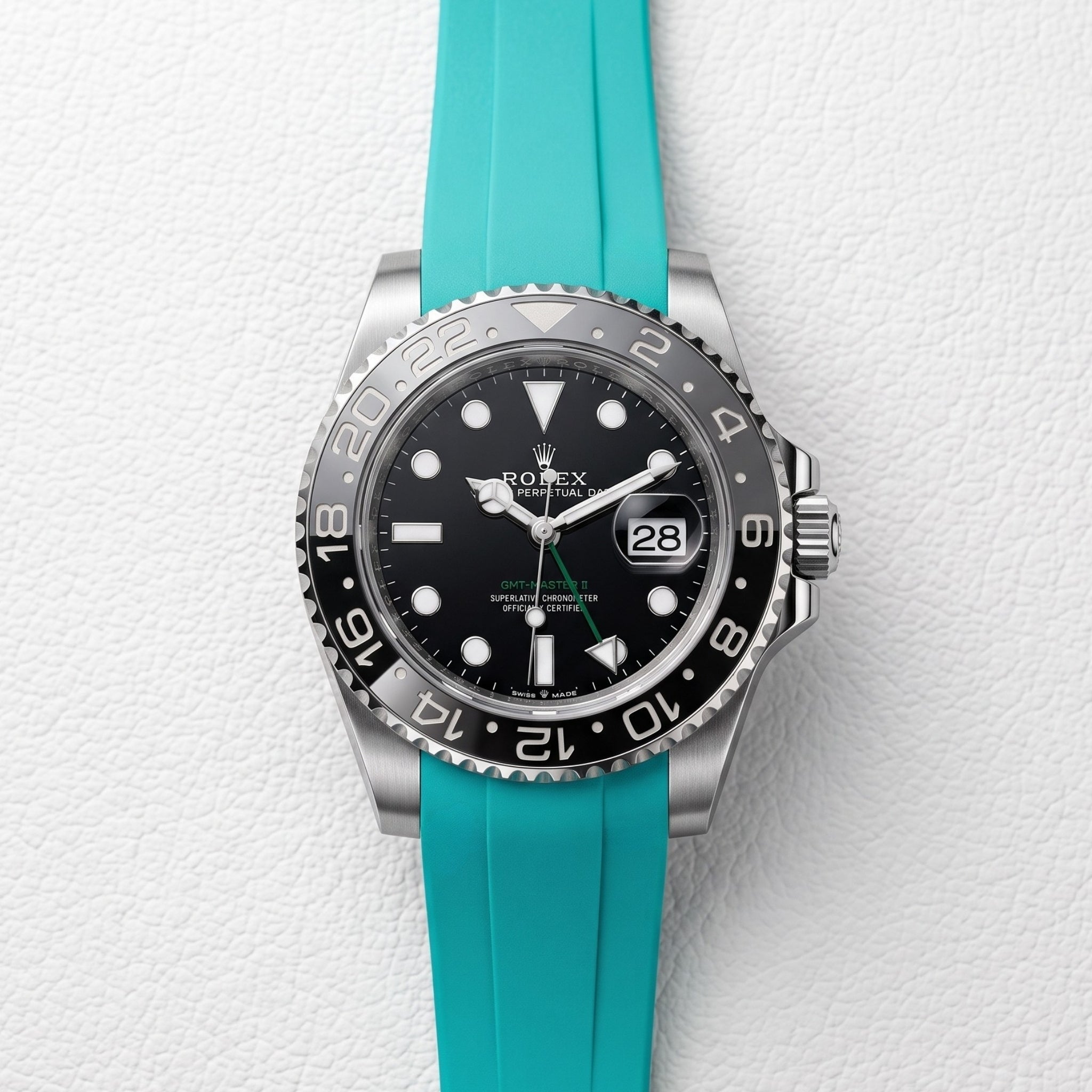 Rolex GMT-Master II Rubber Strap in Turquoise - Helvetus® Straps