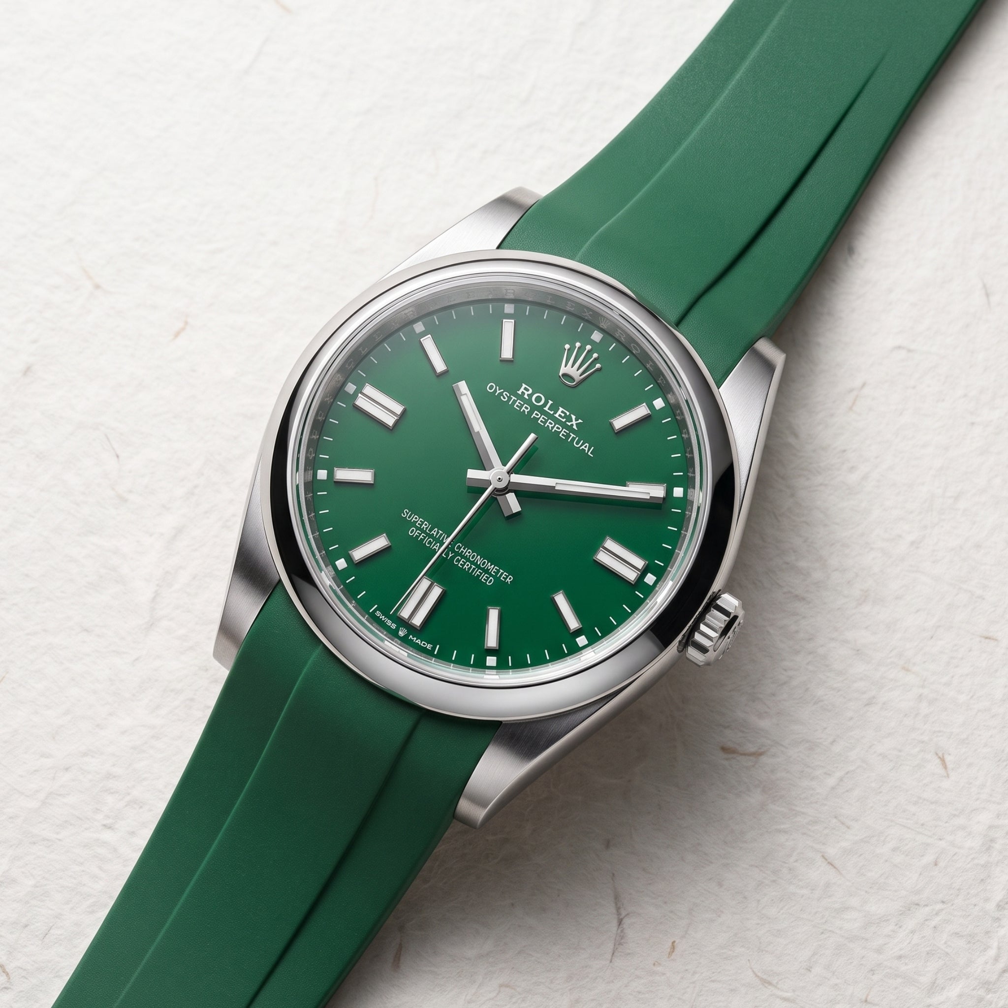 Rolex Oyster Perpetual 36mm Rubber Strap in Green - Helvetus®