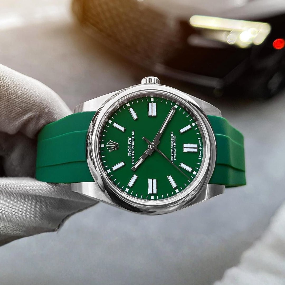 Rubber Strap - For Rolex Oyster Perpetual 41mm - Green - Helvetus