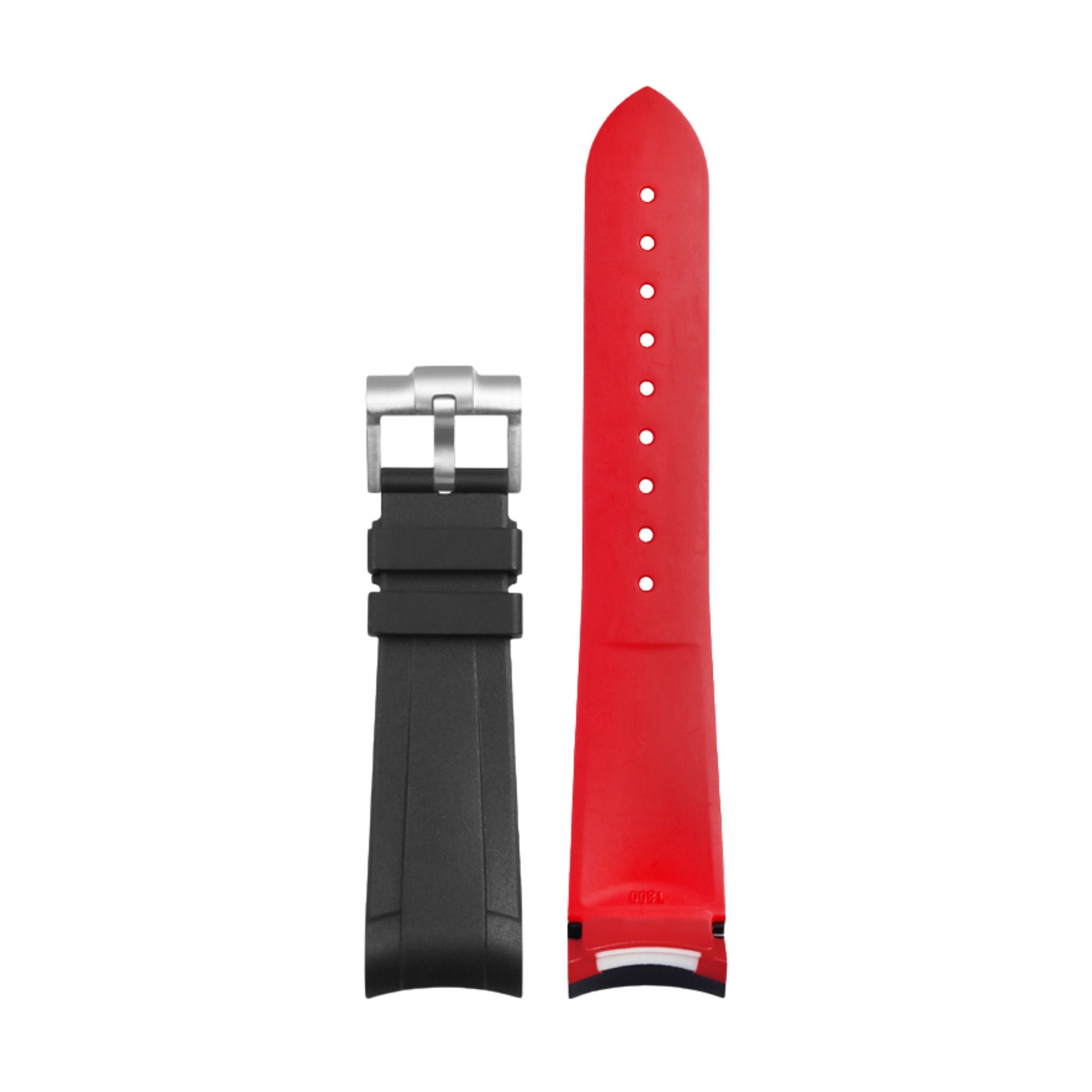 Rubber Strap - For Rolex Sea - Dweller - Black/Red | BiChroma® - Helvetus