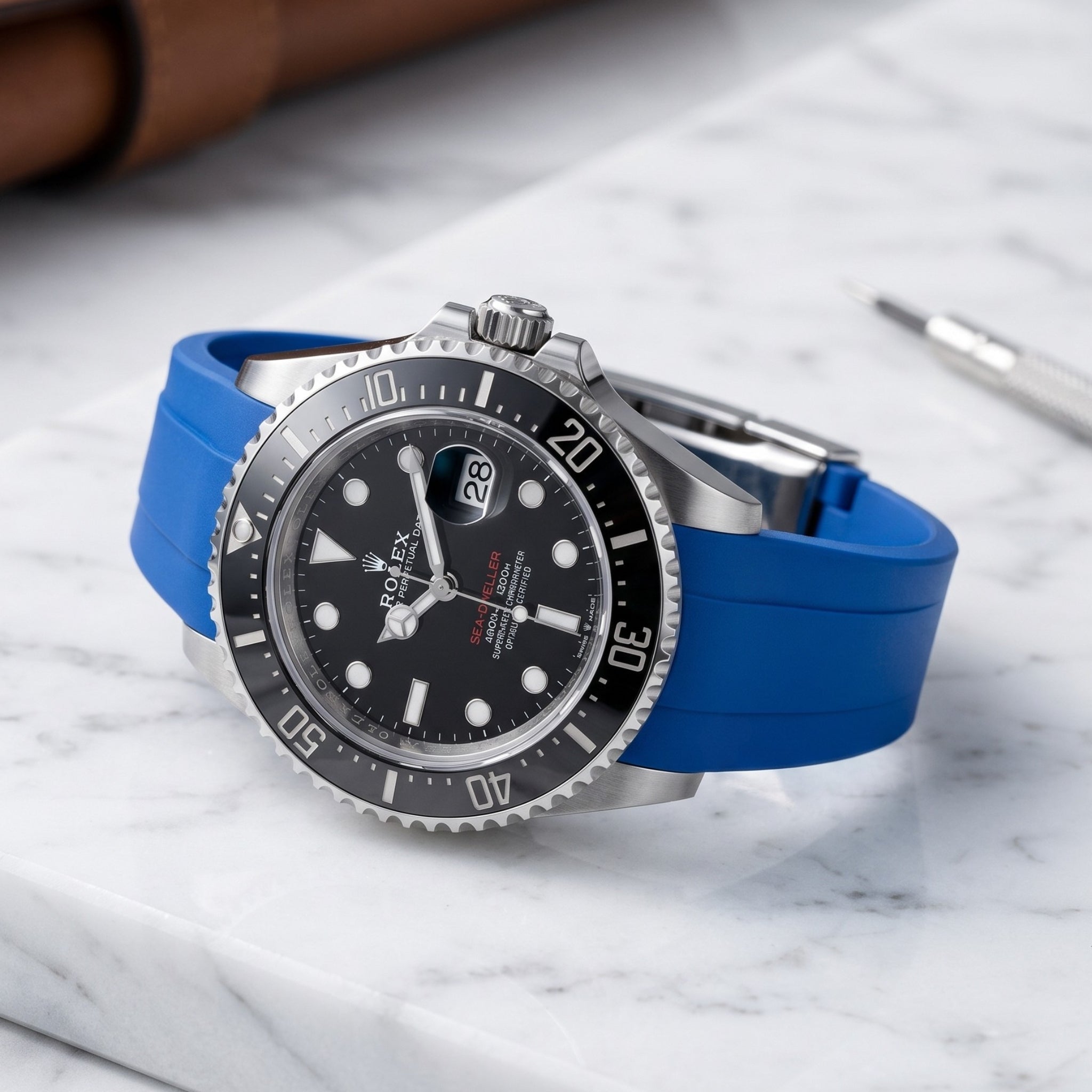Rubber Strap - For Rolex Sea-Dweller - Blue - Helvetus