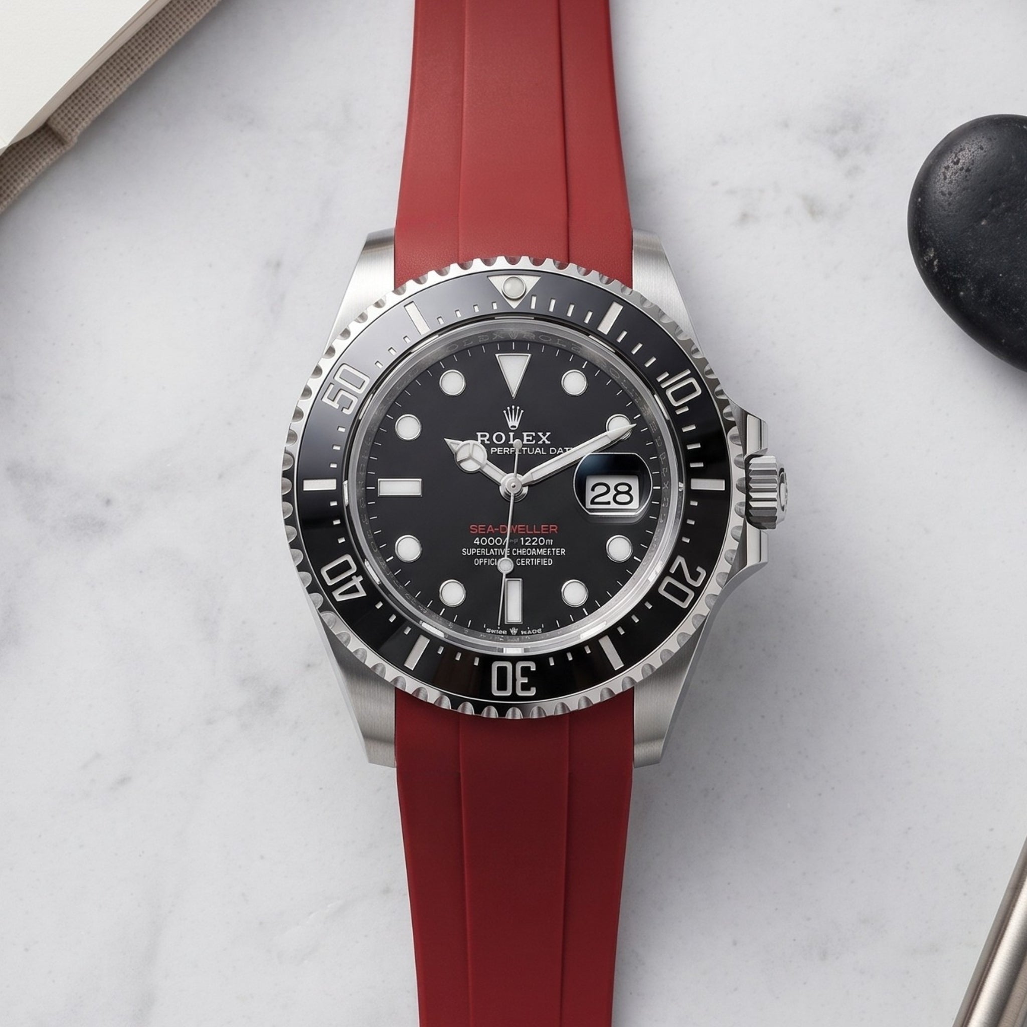Strap for Sea-Dweller in Bordeaux - Helvetus®