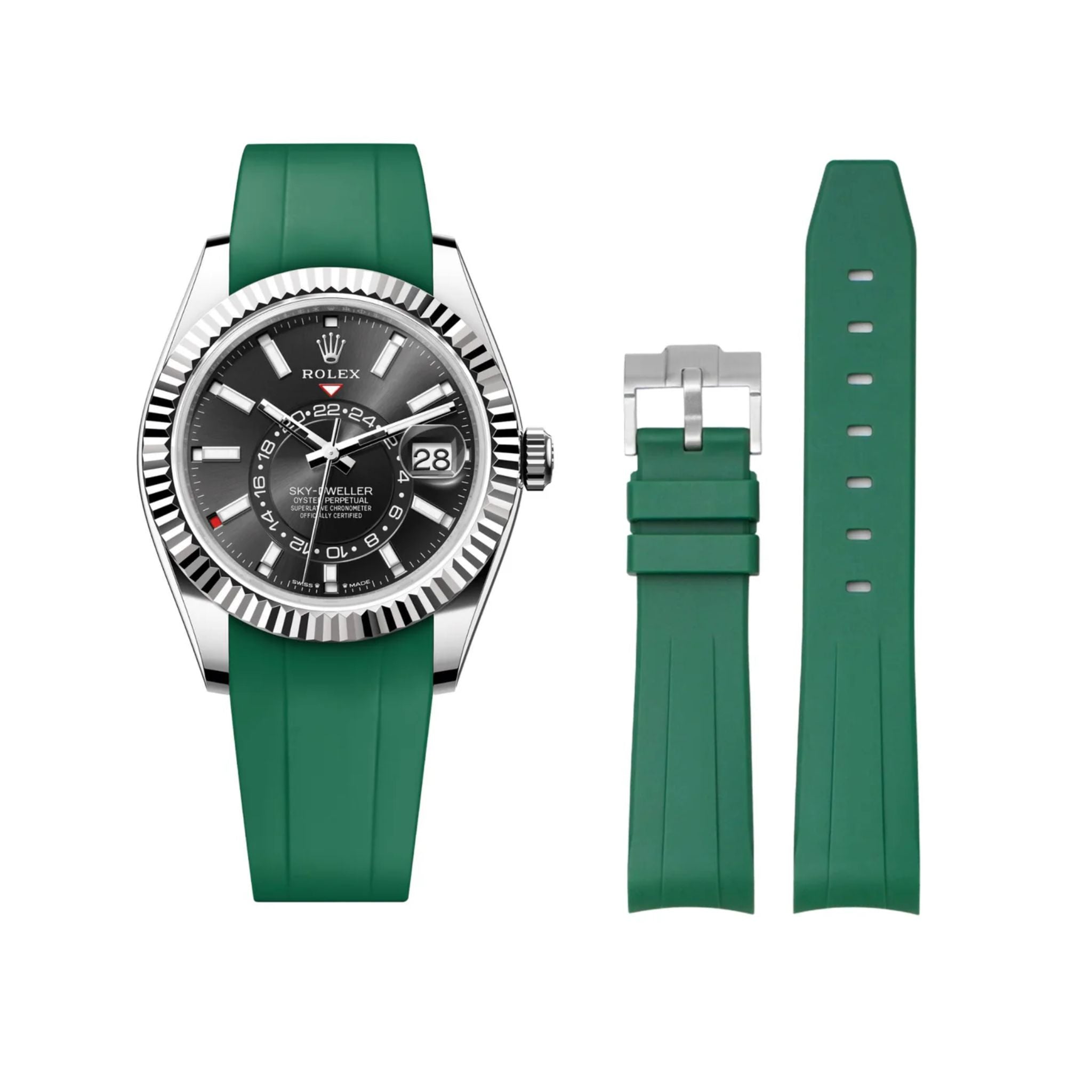 Rubber Strap - For Rolex Sky - Dweller - Green - Helvetus