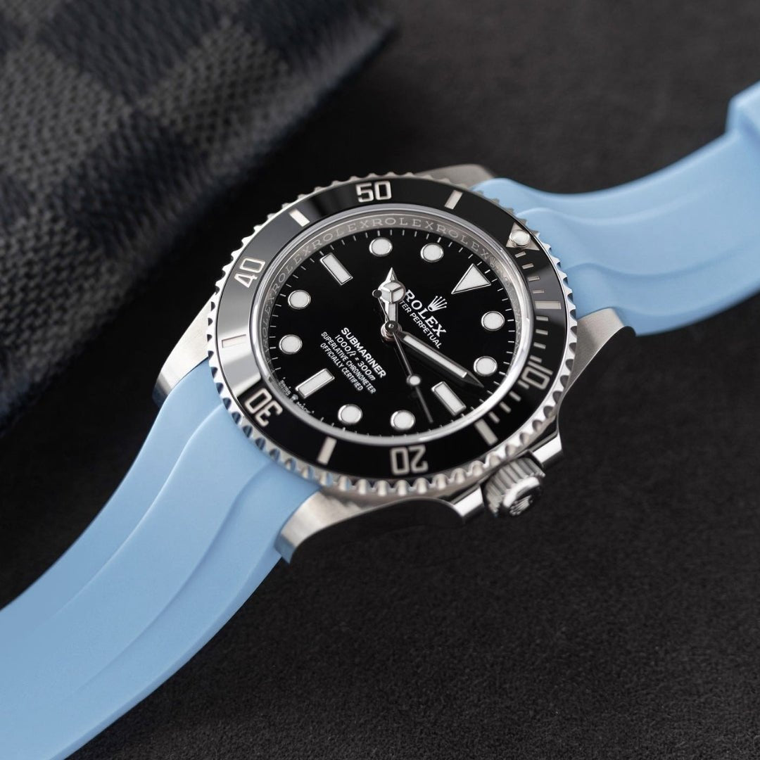 Rubber Strap - For Rolex Submariner - Baby Blue - Helvetus