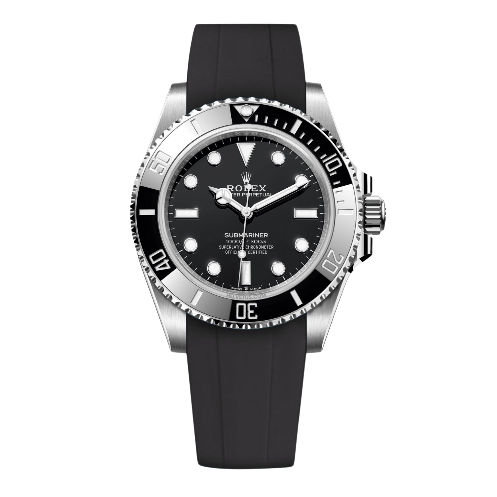 Rubber Strap - For Rolex Submariner - Black - Helvetus