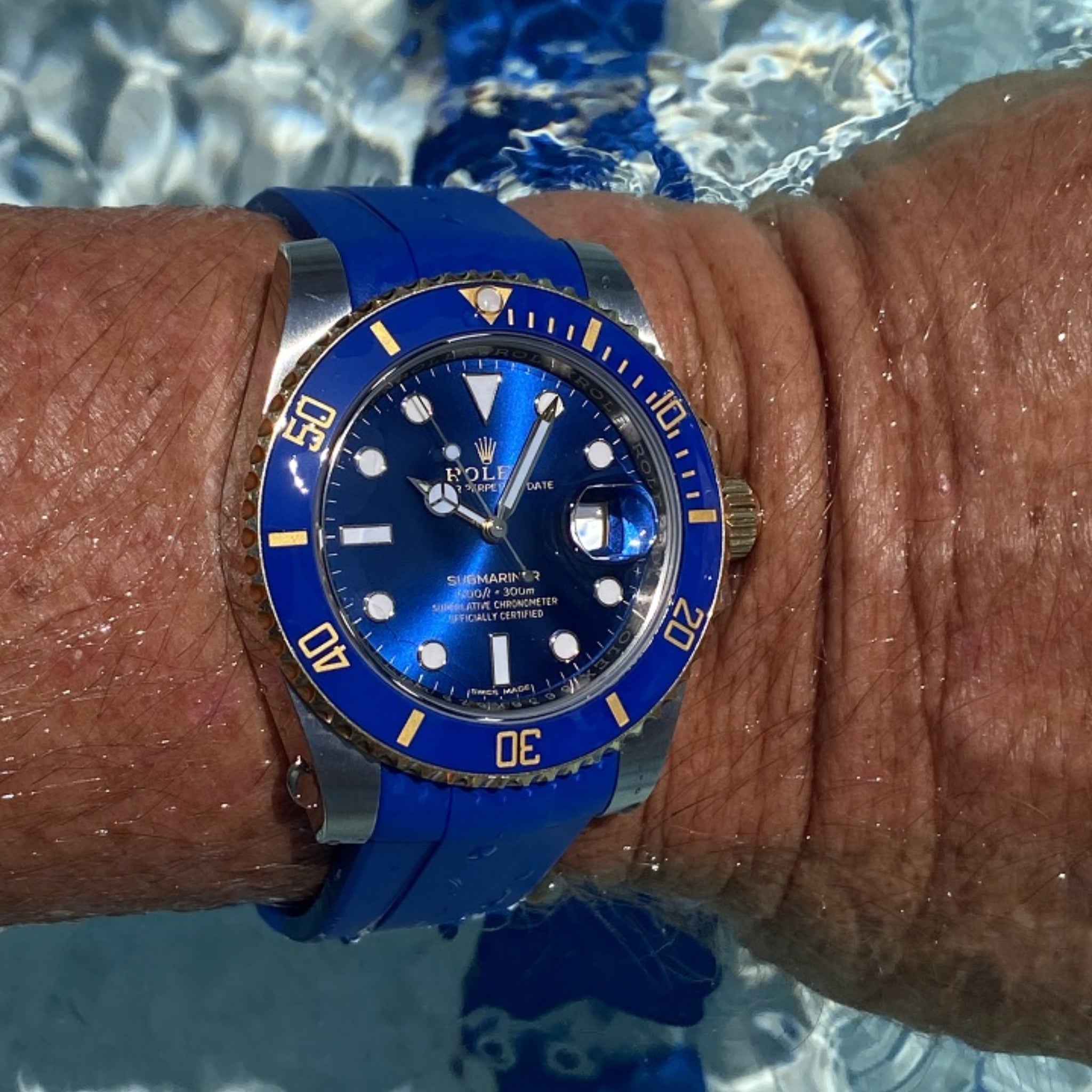 Rubber Strap - For Rolex Submariner - Blue - Helvetus