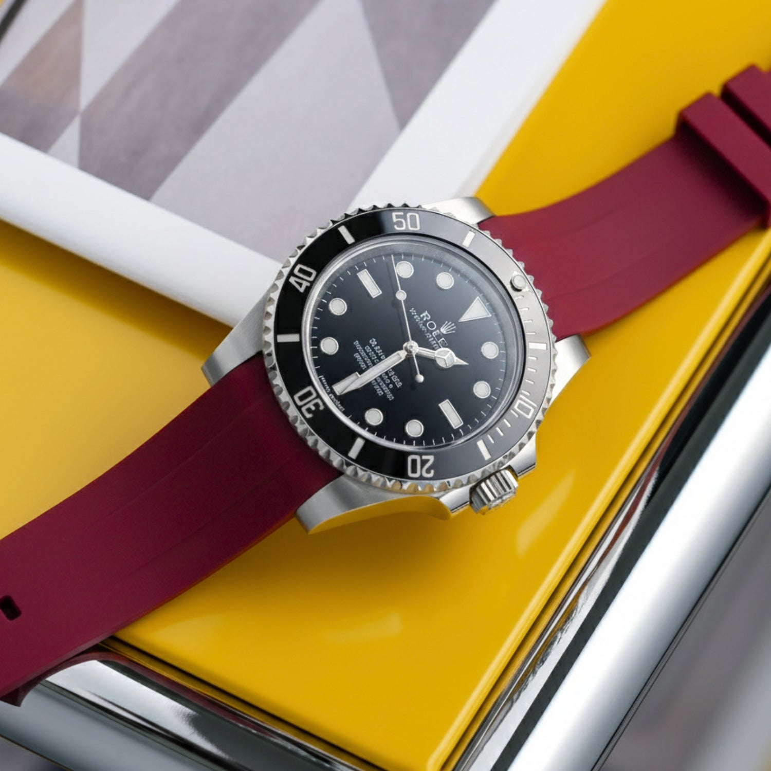 Rubber Strap - For Rolex Submariner - Bordeaux - Helvetus