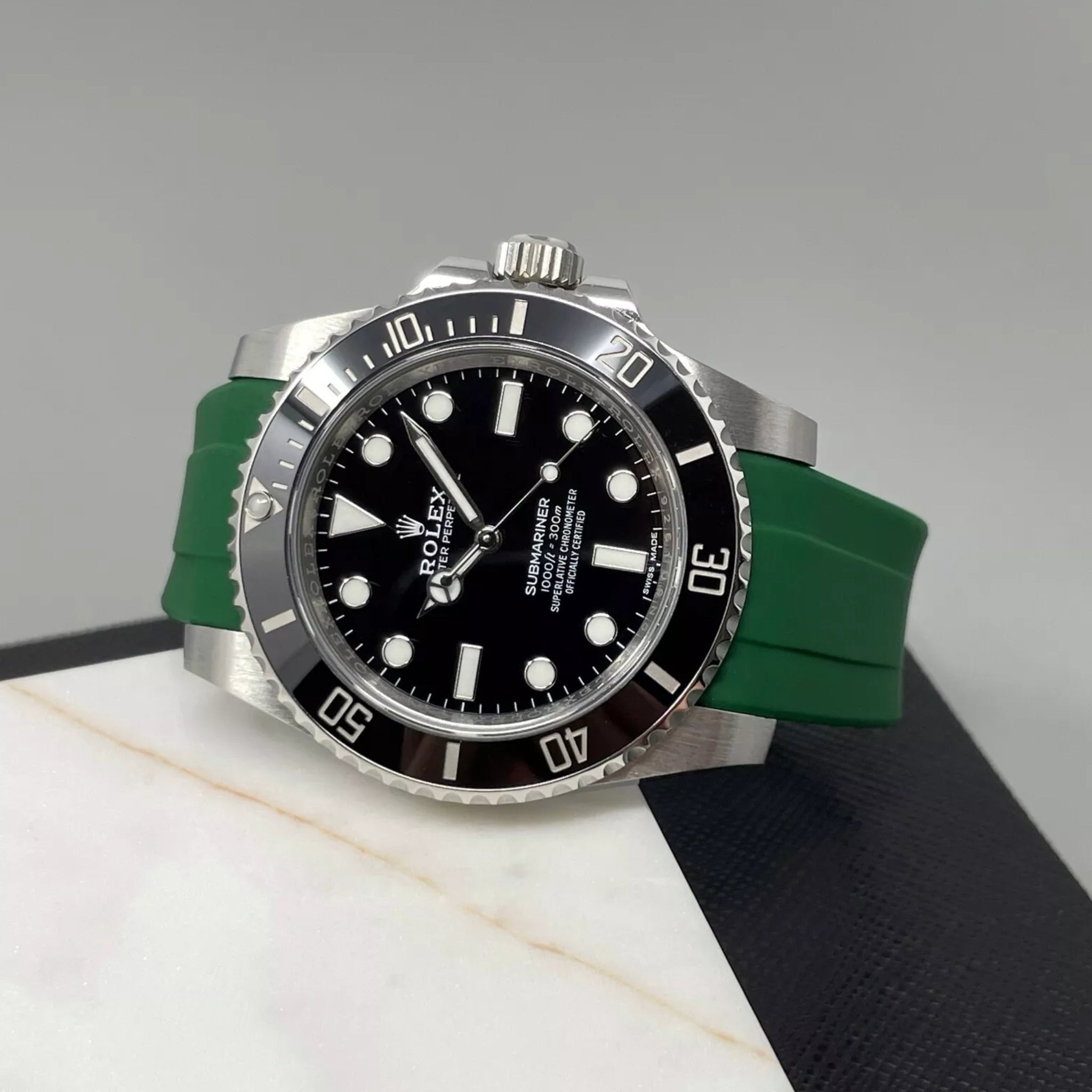 Rubber Strap - For Rolex Submariner - Green - Helvetus