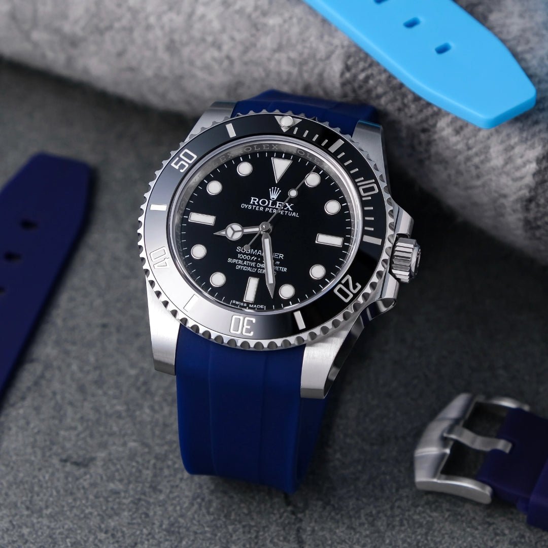 Rubber Strap - For Rolex Submariner - Navy Blue - Helvetus