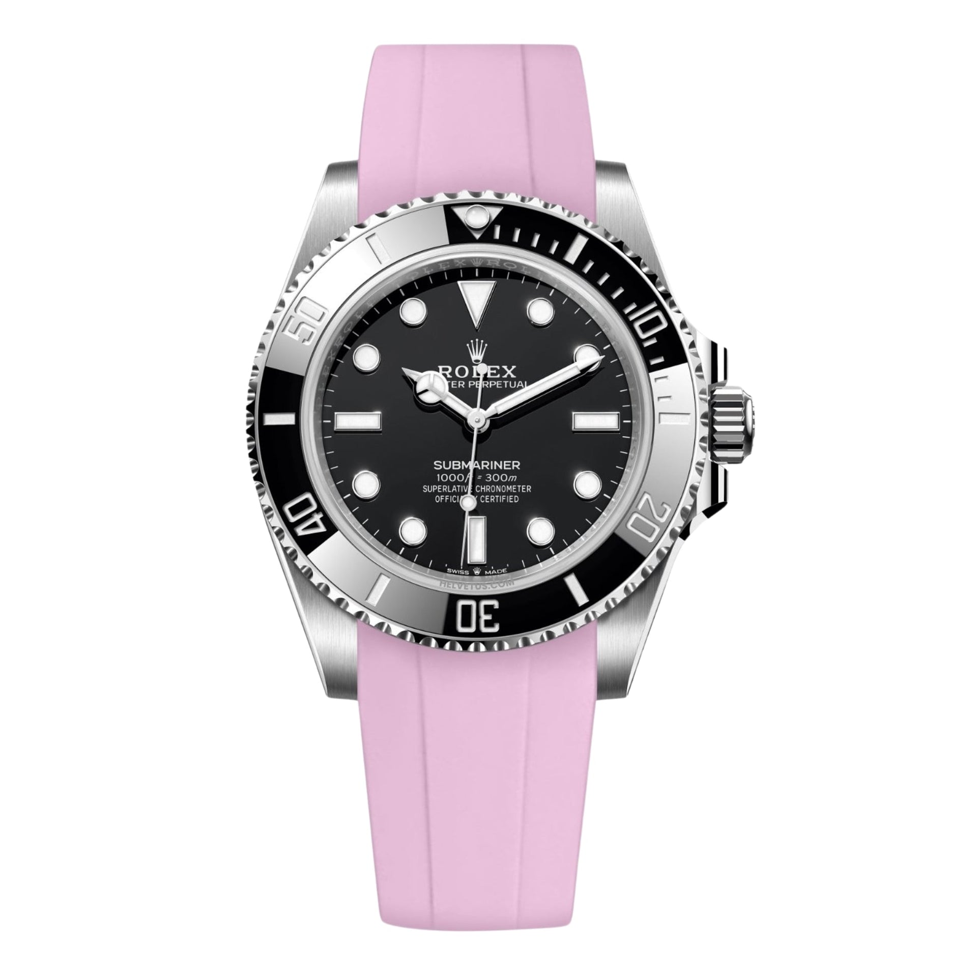Pink Rubber Strap for Rolex Submariner – Bold Pop Helvetus®
