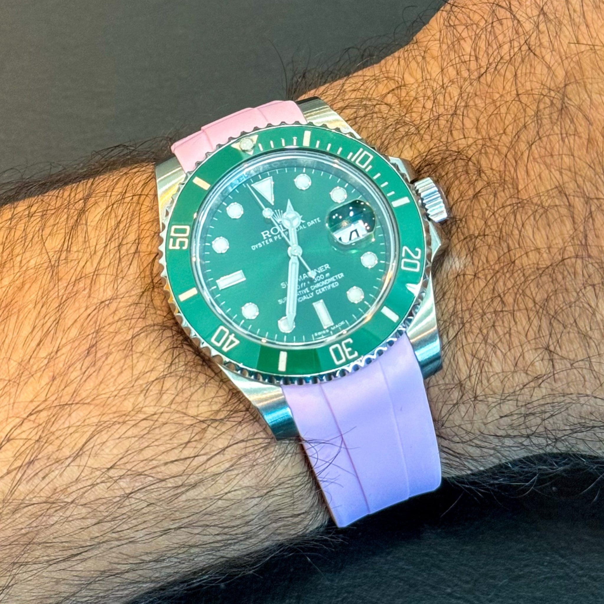 Rubber Strap - For Rolex Submariner - Pink - Helvetus