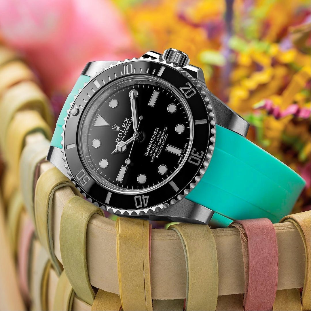 Turquoise Rubber Strap for Rolex Submariner – Bright Edge | Helvetus®