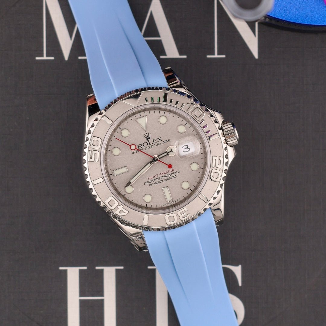 Rubber Strap - For Rolex Yacht - Master 40mm/42mm - Baby Blue - Helvetus