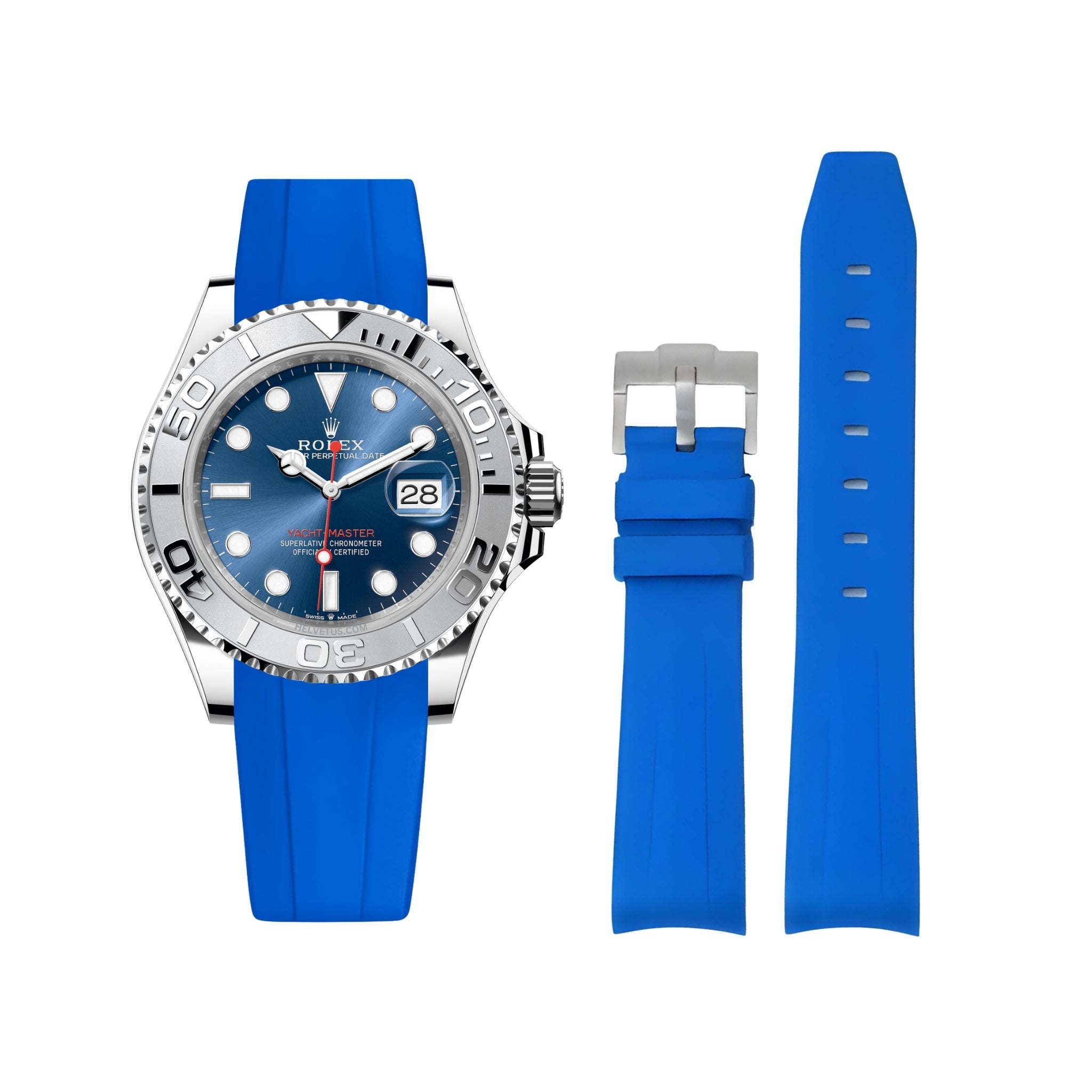 Rolex yacht master blue rubber strap sale