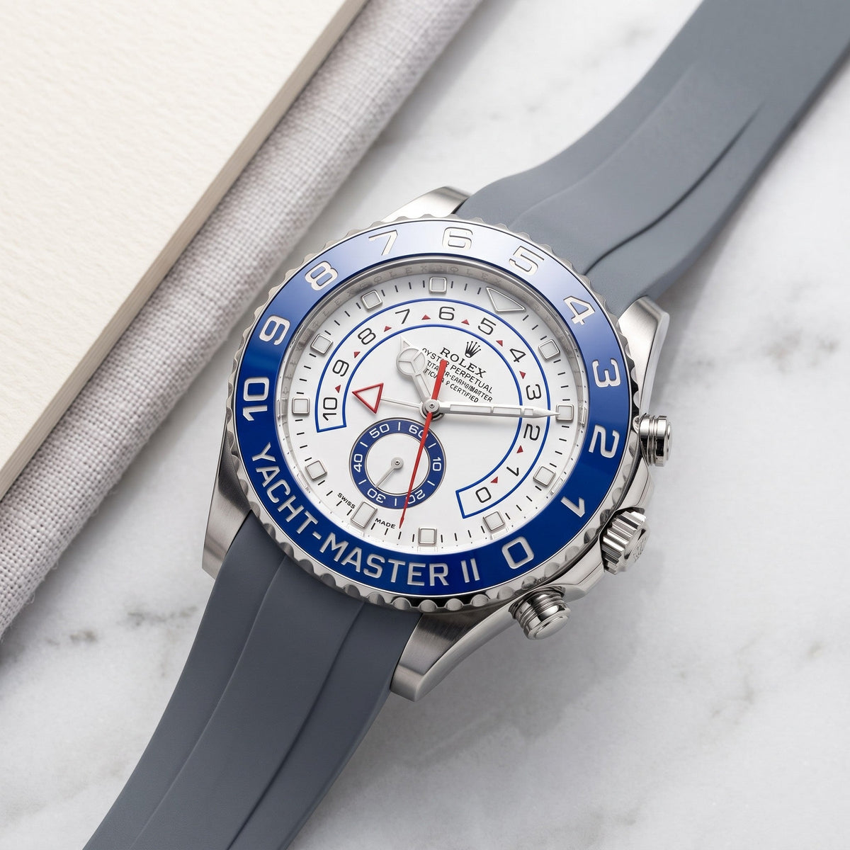Rubber Strap - For Rolex Yacht-Master II 44mm - Grey - Helvetus