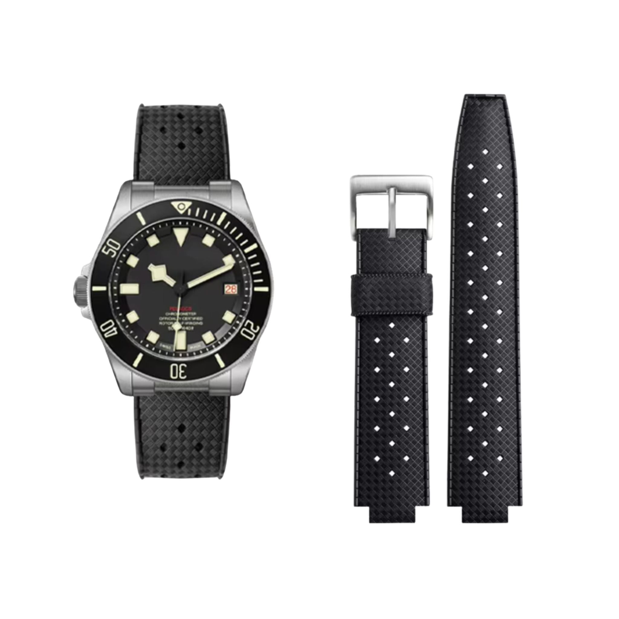 Strap for Tudor Pelagos 25500 25600 in Black Helvetus® Switzerland